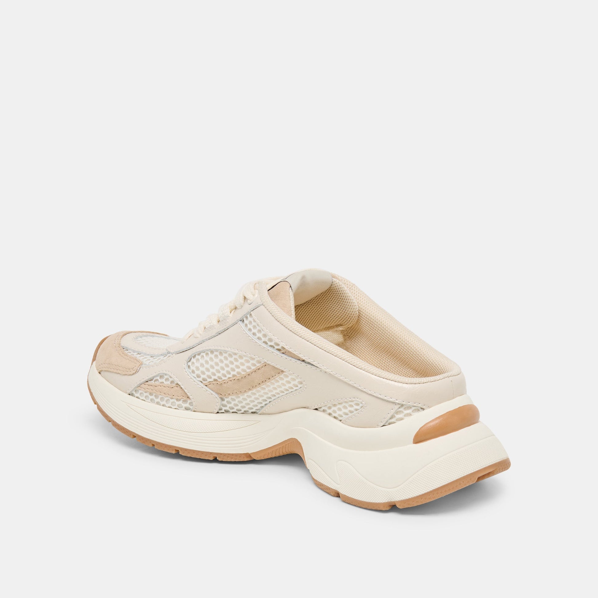 SWAYZY Ivory Multi Suede Platform Slip-on Sneakers