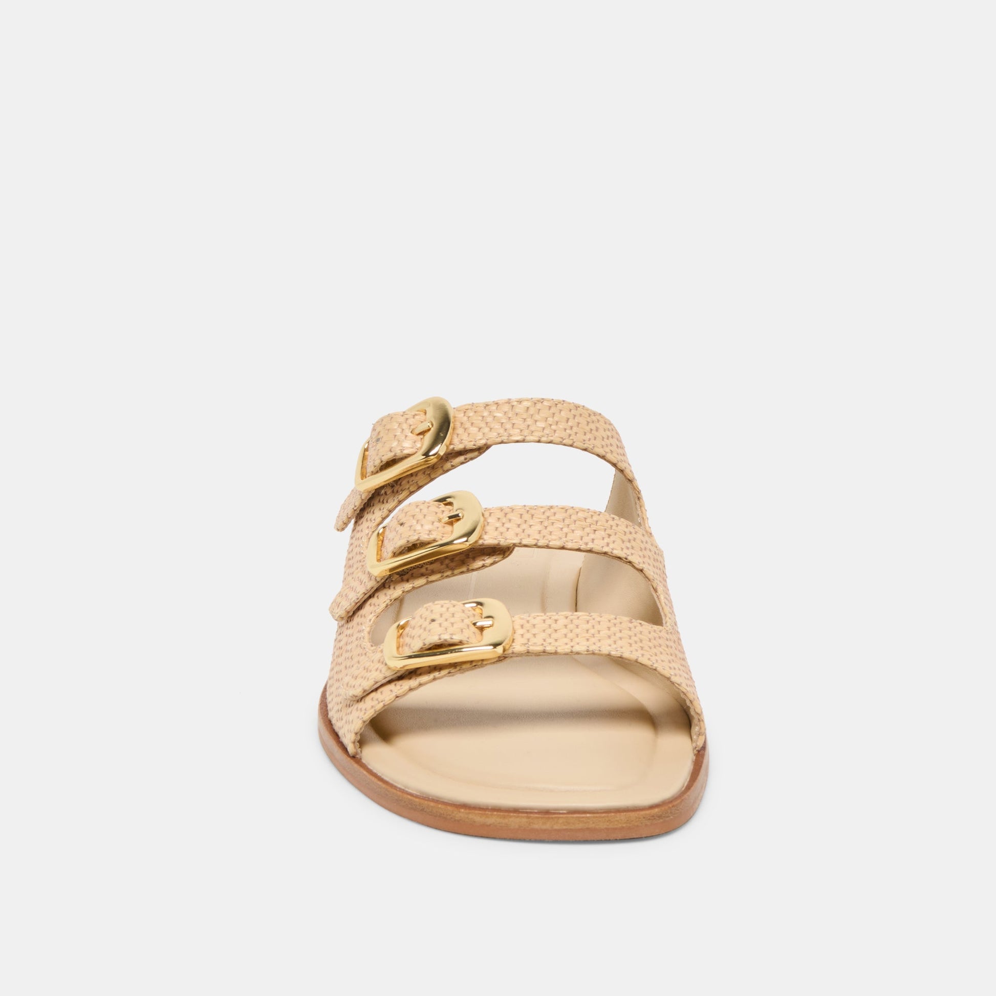 FIN Sand Raffia Open-Toe Slide Sandals