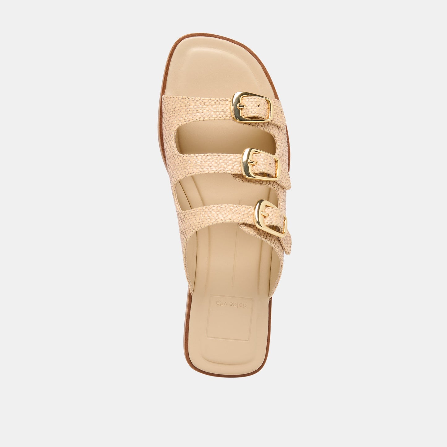 FIN Sand Raffia Open-Toe Slide Sandals