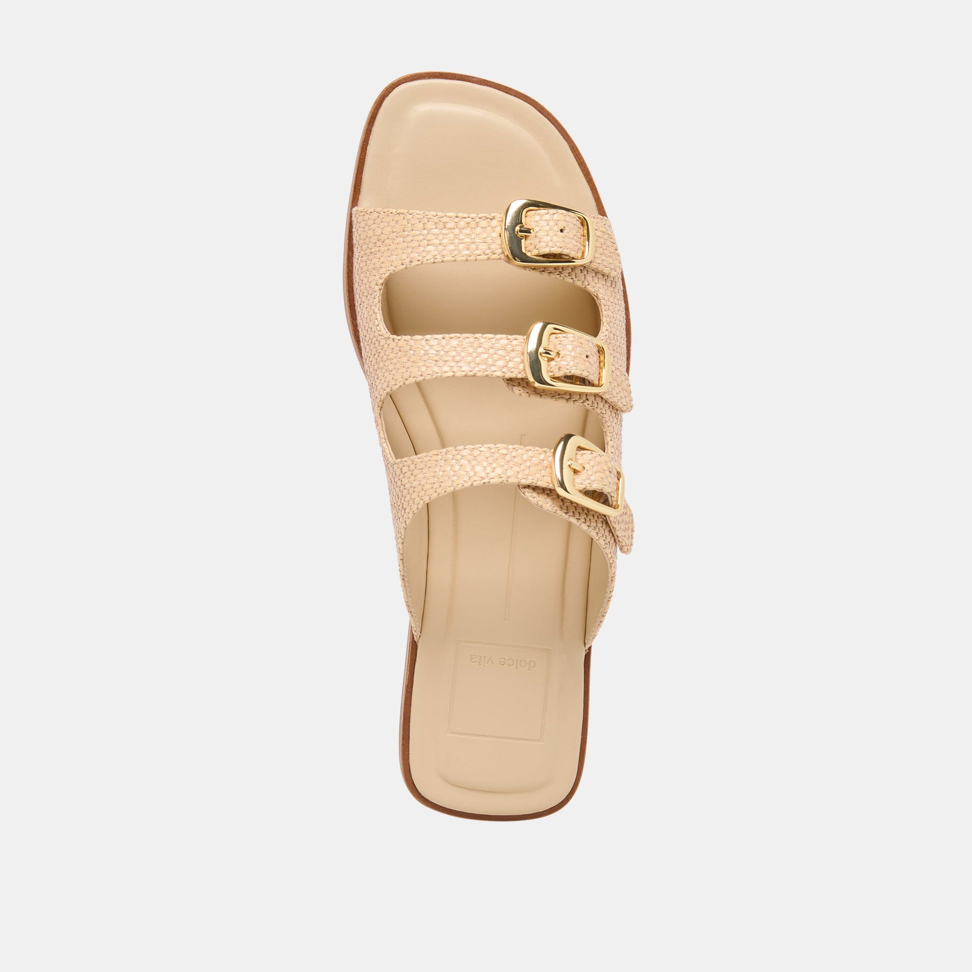 FIN Sand Raffia Open-Toe Slide Sandals