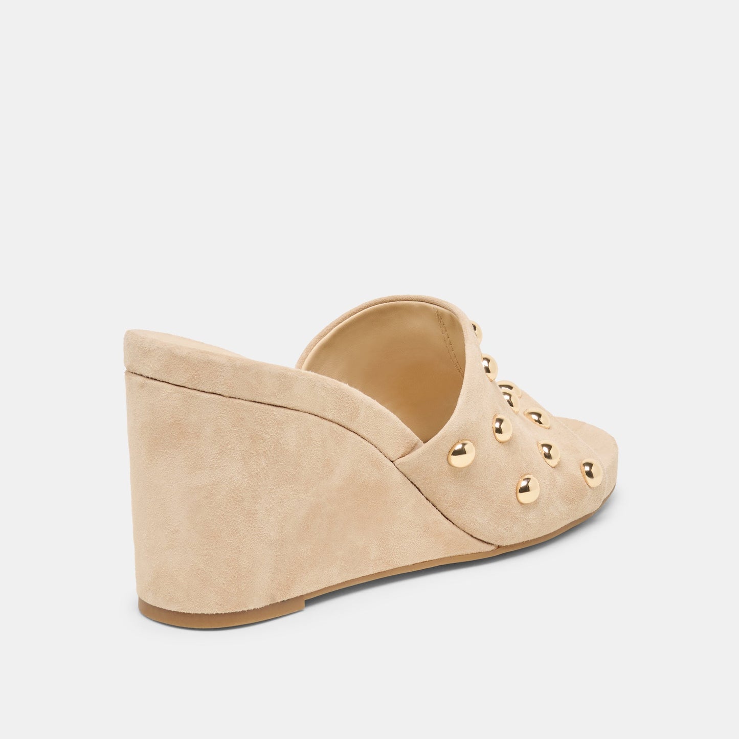 Holta Stud Camel Suede Wedges