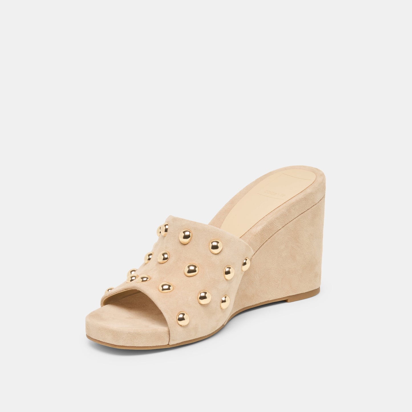 Holta Stud Camel Suede Wedges