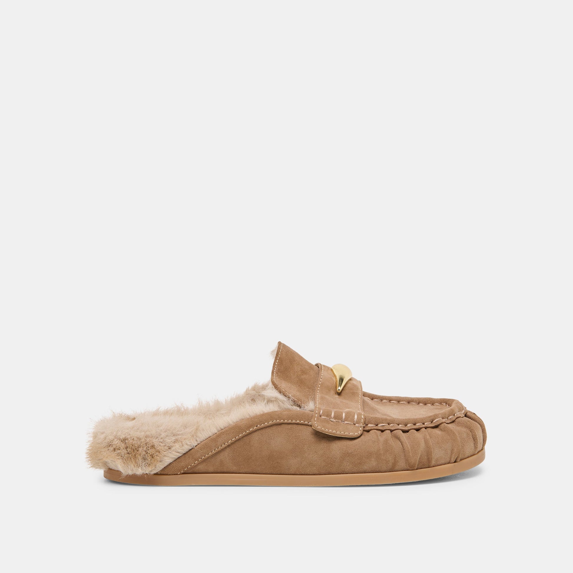 Jodero Plush Mushroom Suede Flats