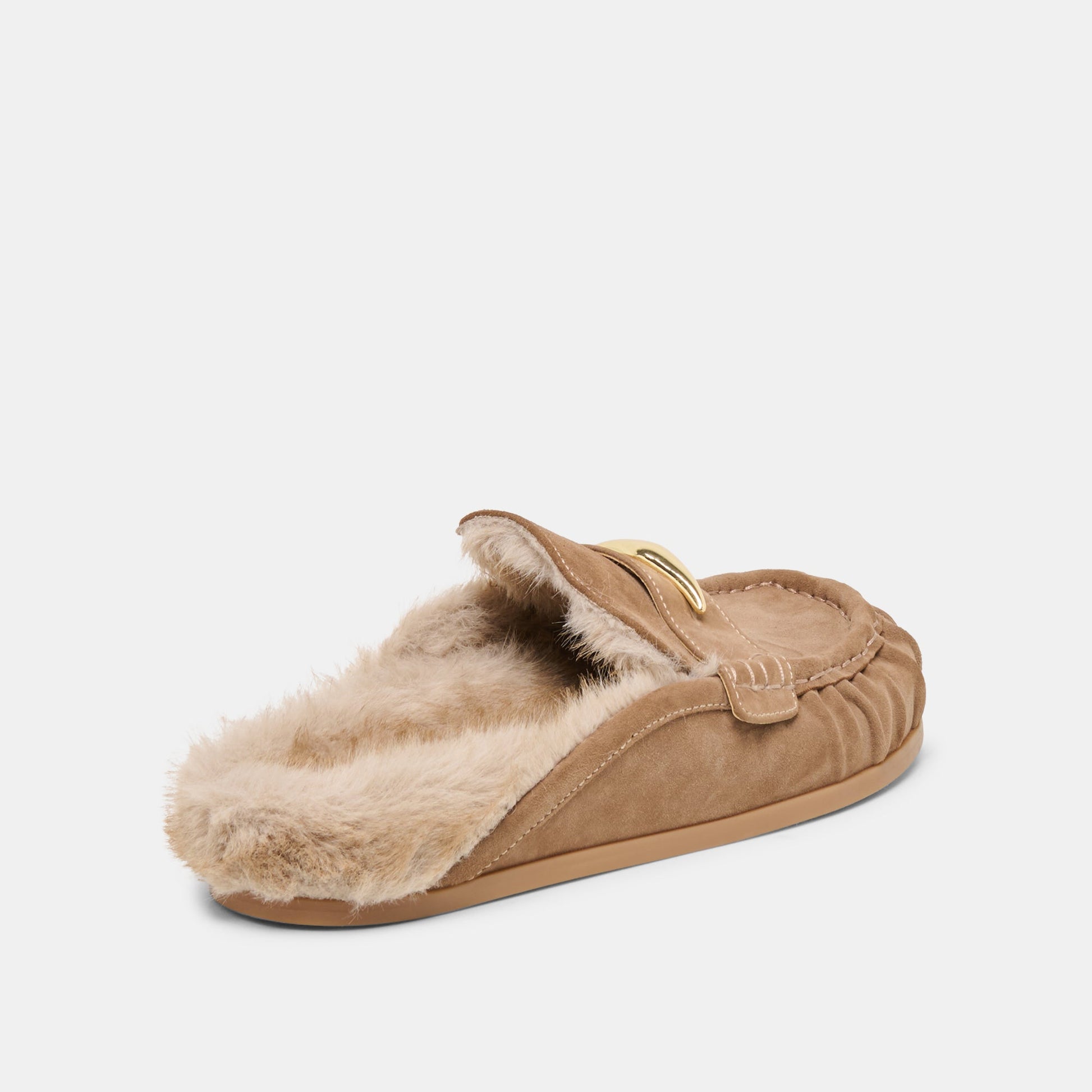 Jodero Plush Mushroom Suede Flats