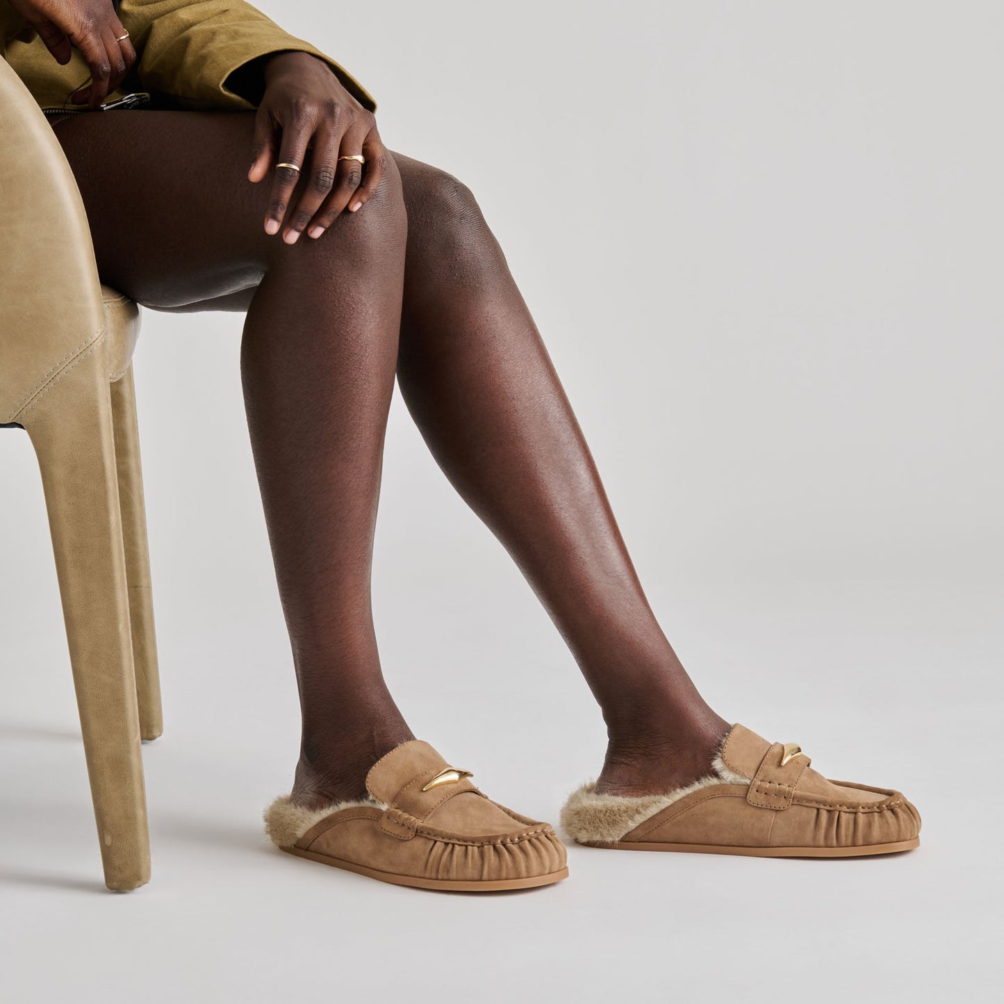 Jodero Plush Mushroom Suede Flats