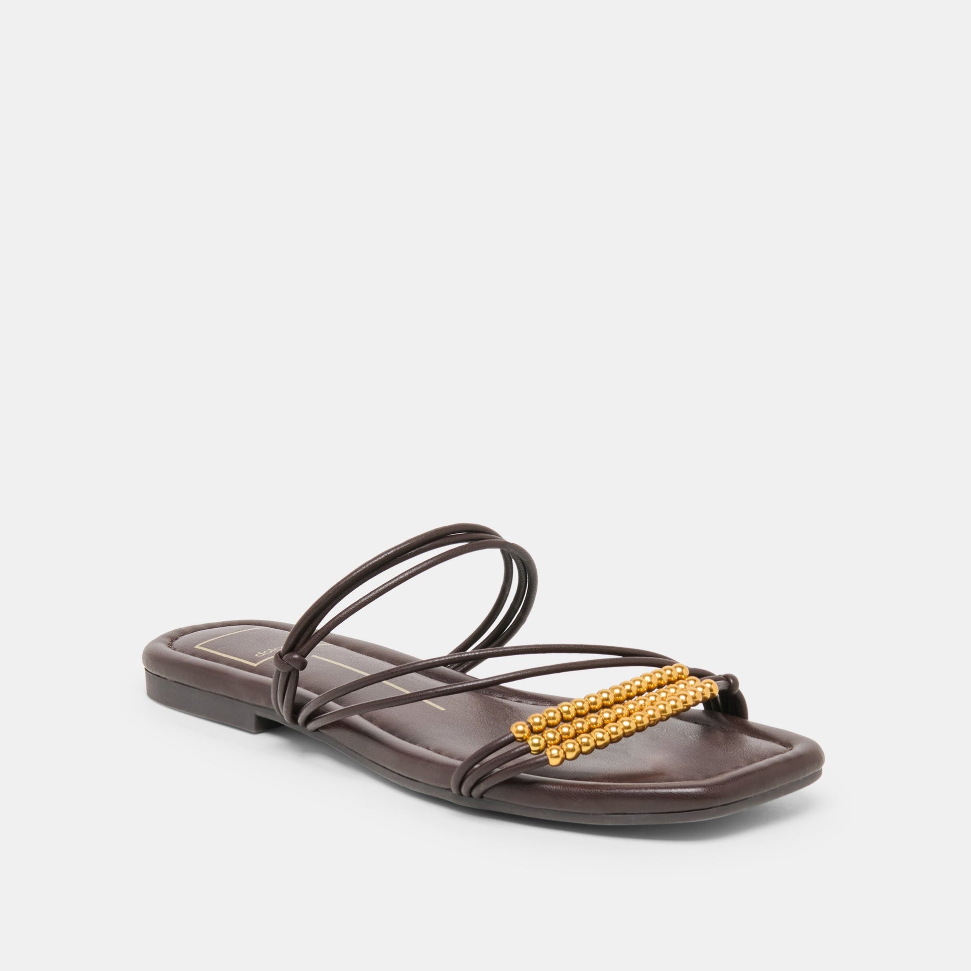 LYNDEE BEAD Espresso Stella Strappy Open-Toe Sandals