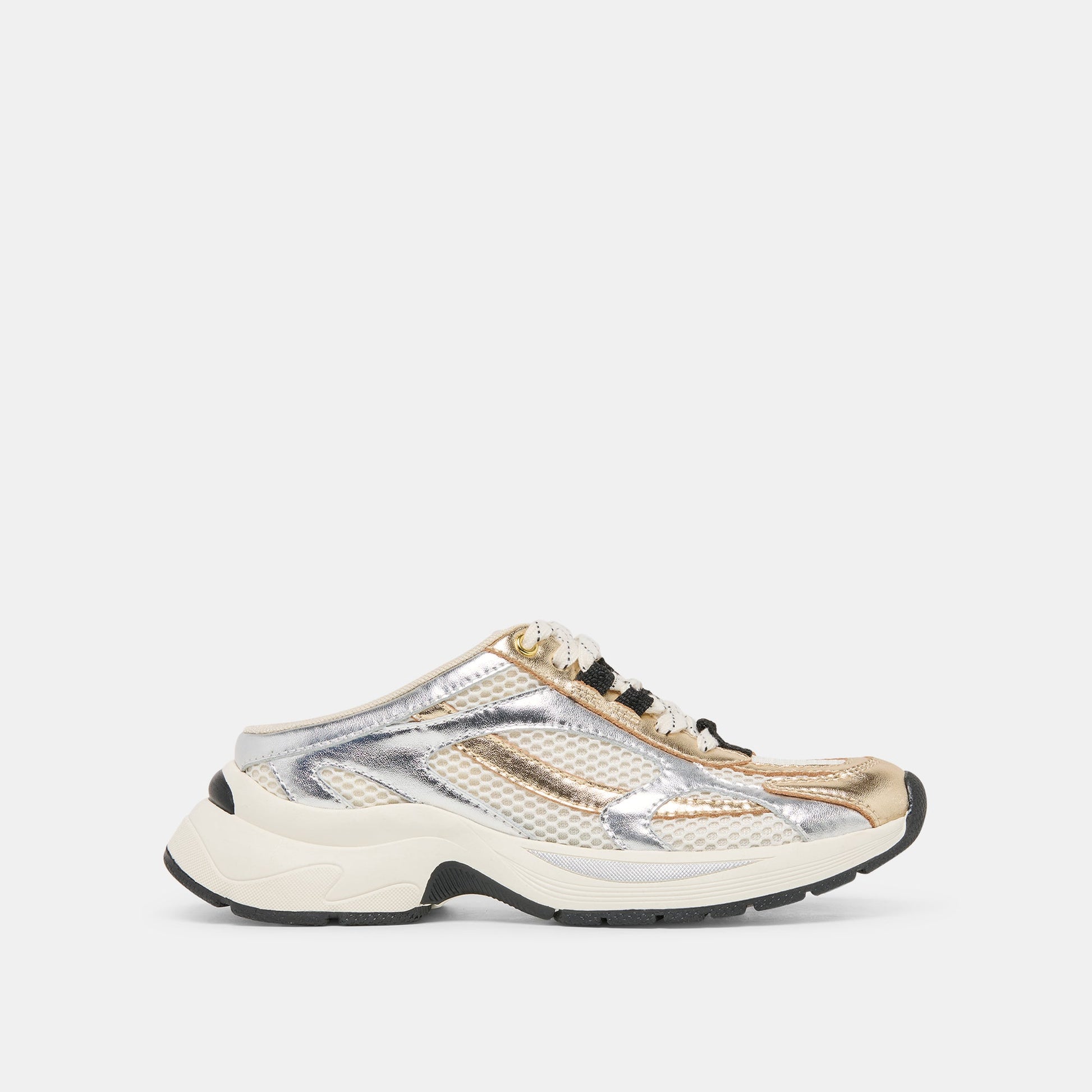 SWAYZY Metallic Multi Leather Platform Slip-on Sneakers