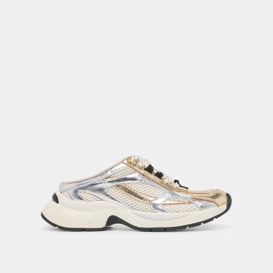 SWAYZY Metallic Multi Leather Platform Slip-on Sneakers