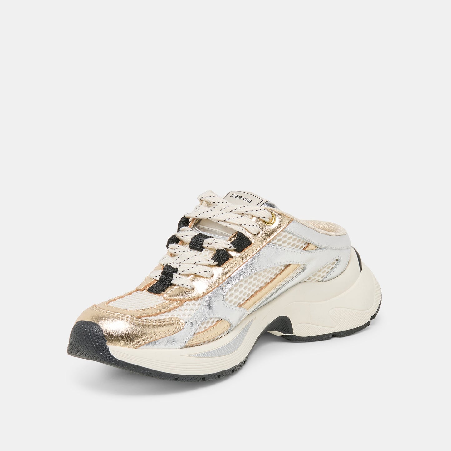 SWAYZY Metallic Multi Leather Platform Slip-on Sneakers