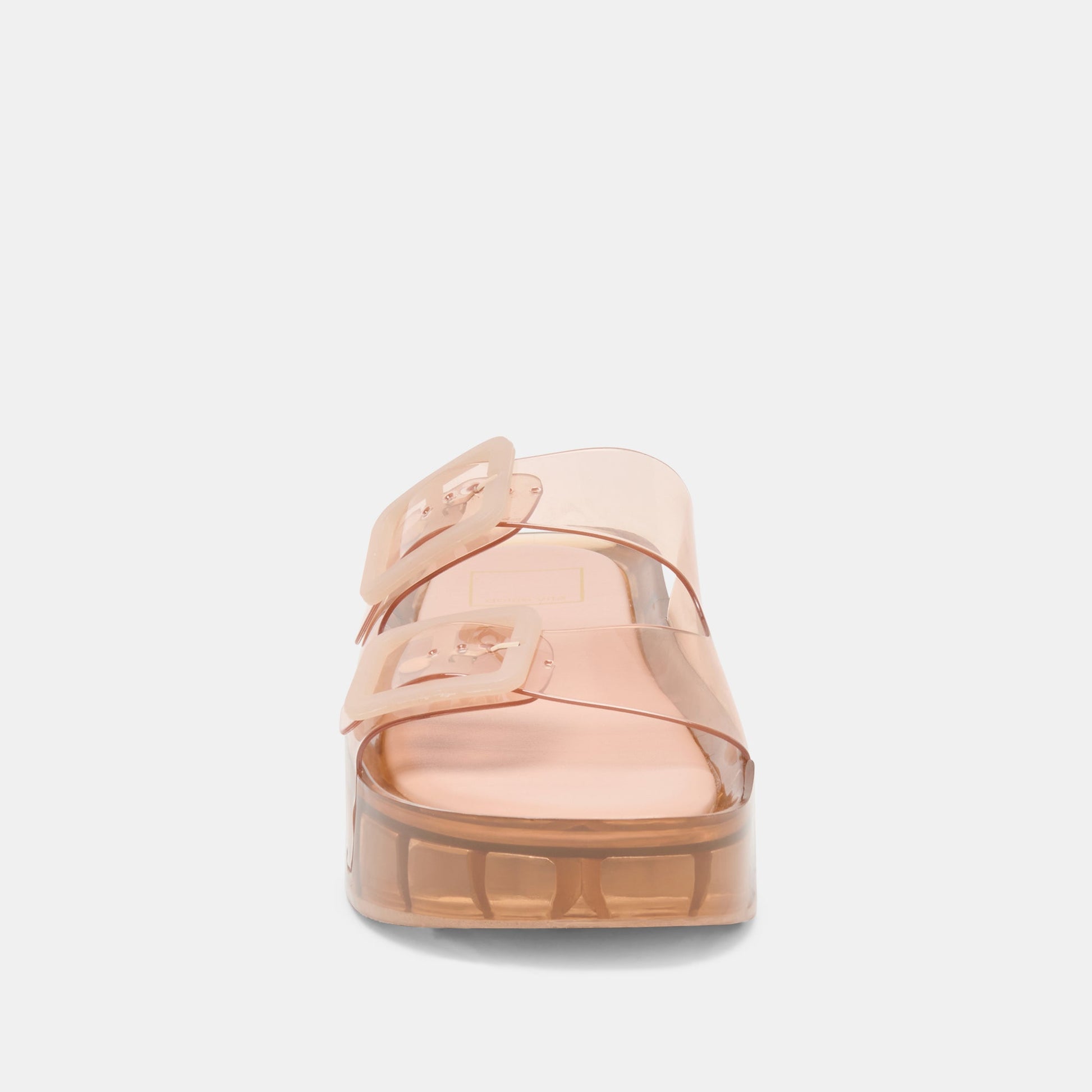 JULIO X Mocha Vinyl Jelly Platform Sandals