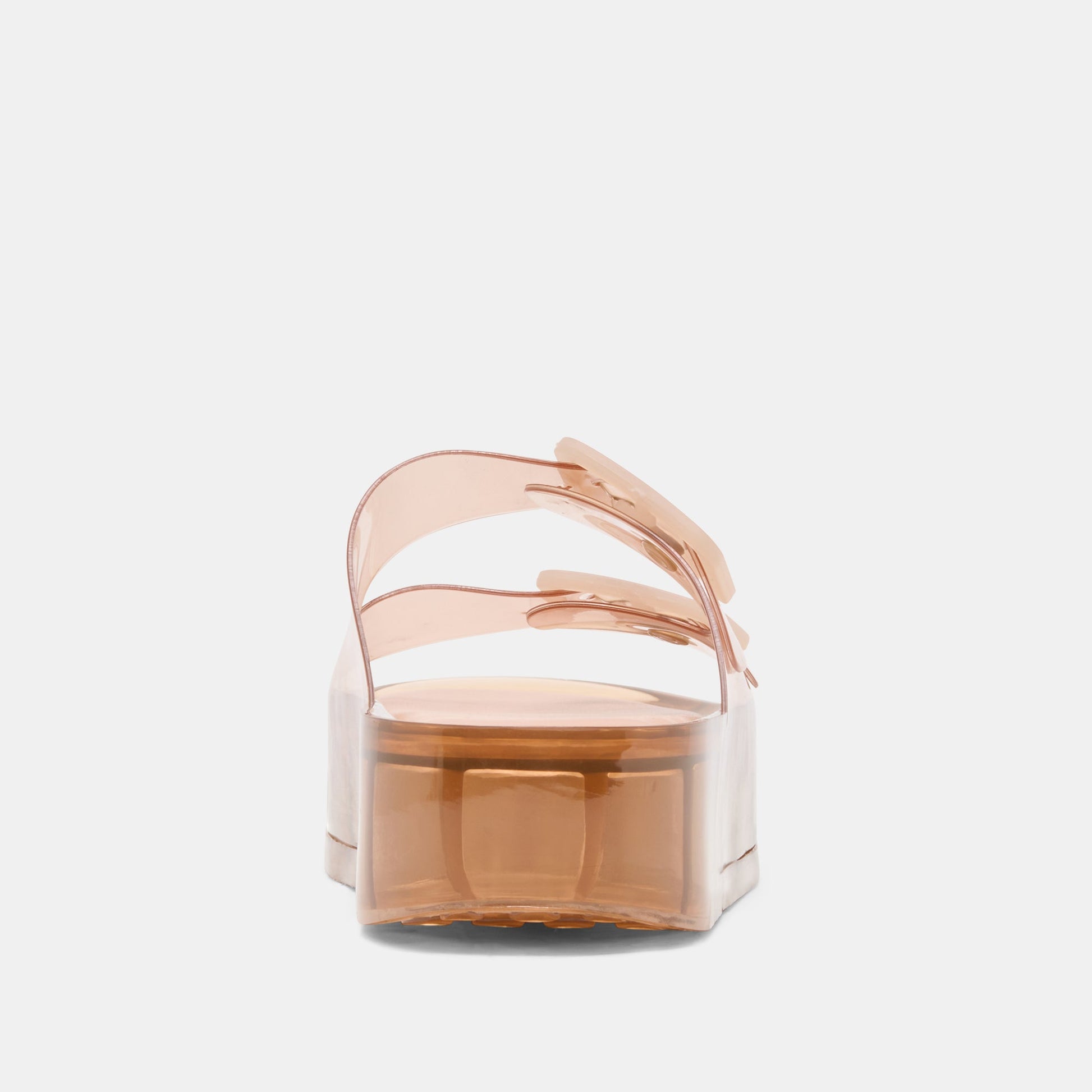 JULIO X Mocha Vinyl Jelly Platform Sandals