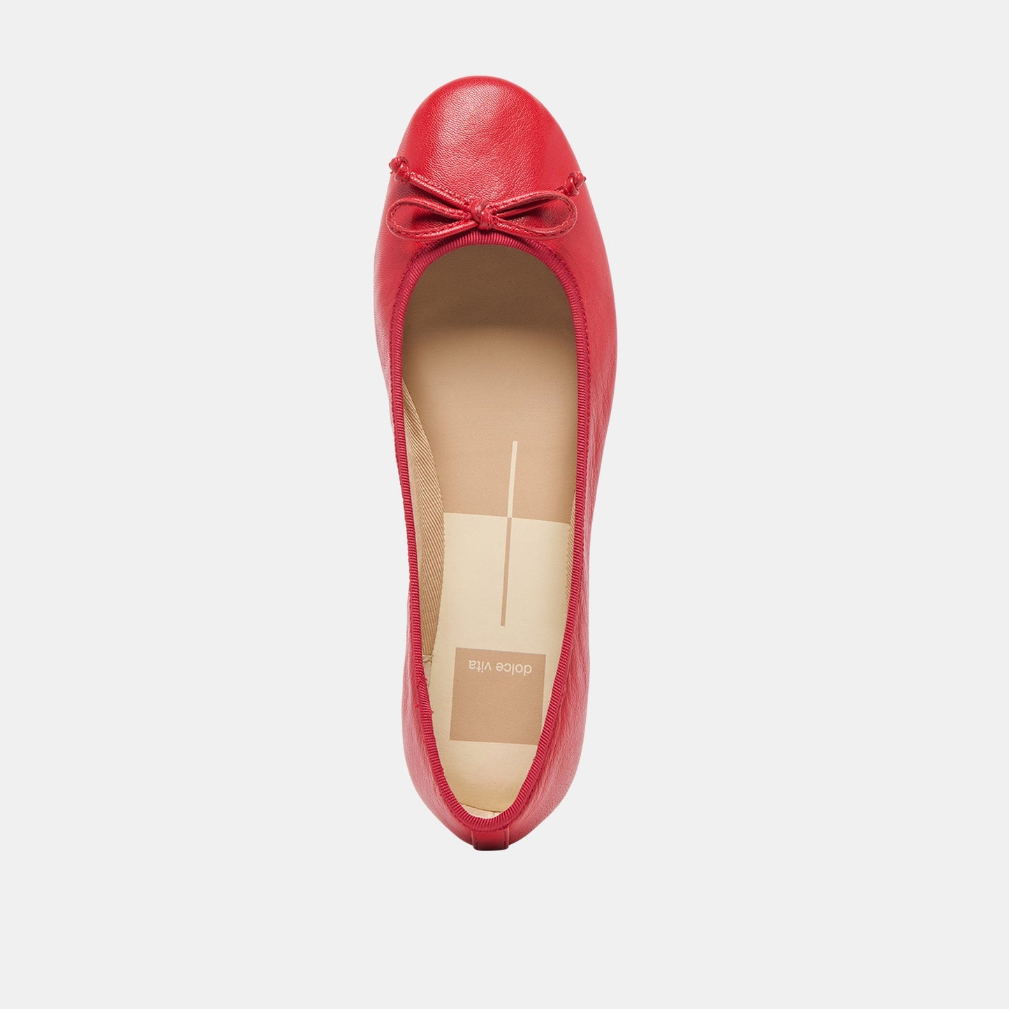 Ritla Wide Cherry Leather Ballet Flats