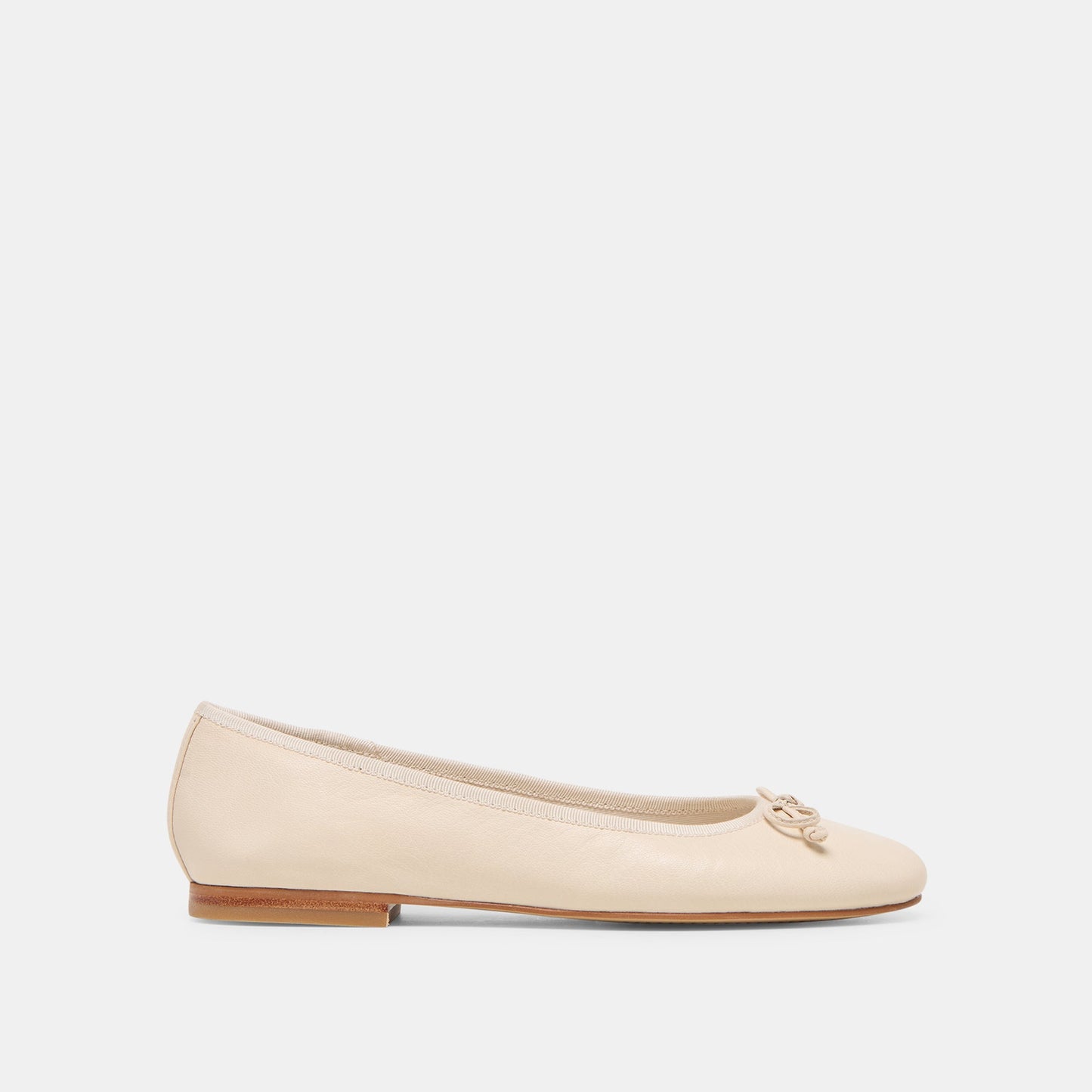 Ritla Wide Bone Leather Ballet Flats