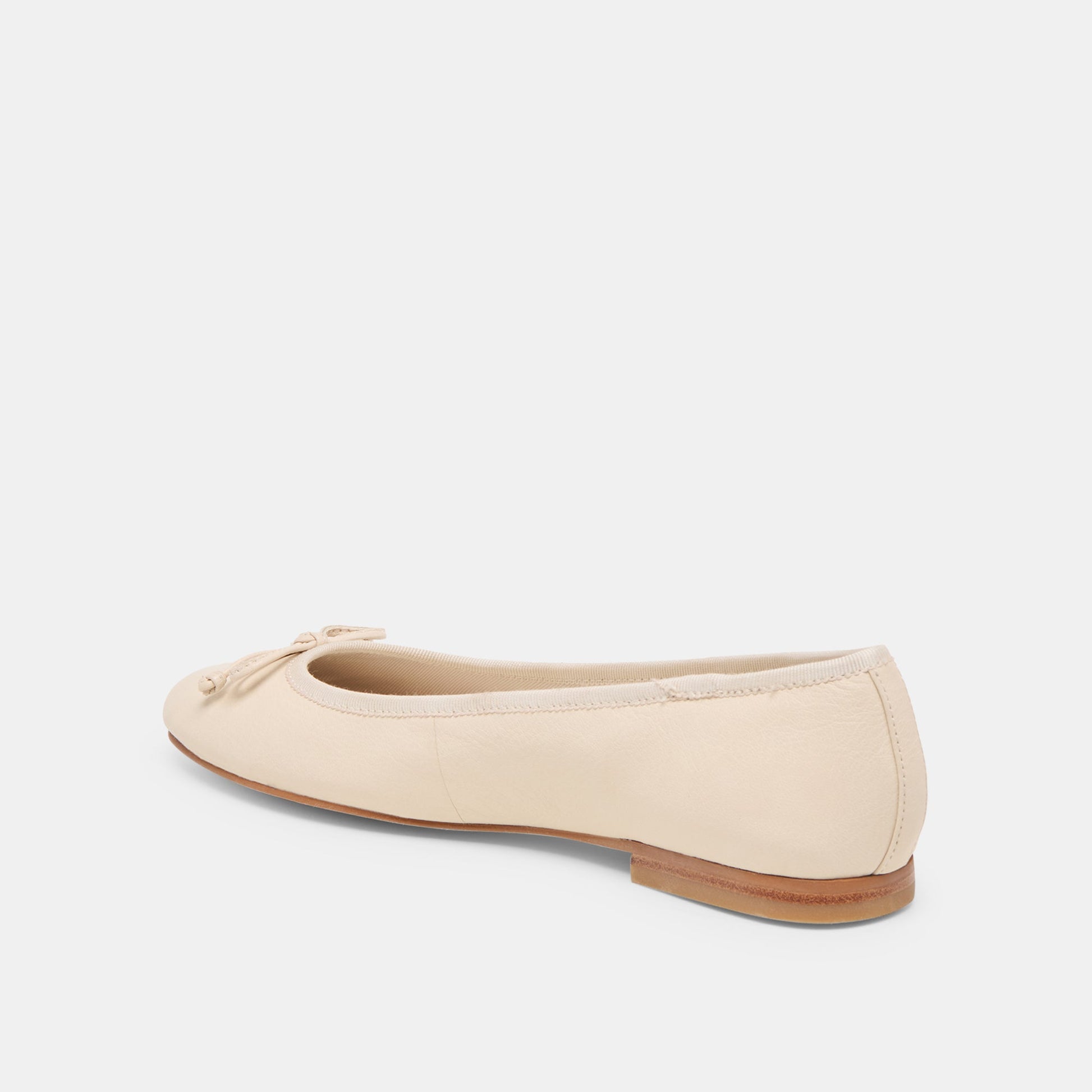 Ritla Wide Bone Leather Ballet Flats