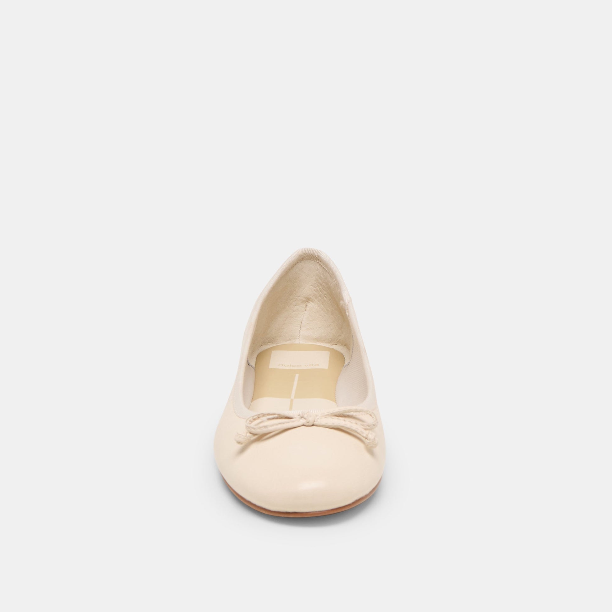 Ritla Wide Bone Leather Ballet Flats