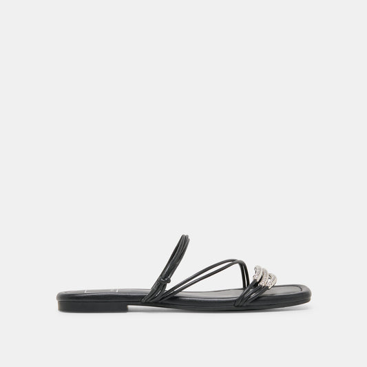 LYNDEE BEAD Black Stella Strappy Open-Toe Sandals
