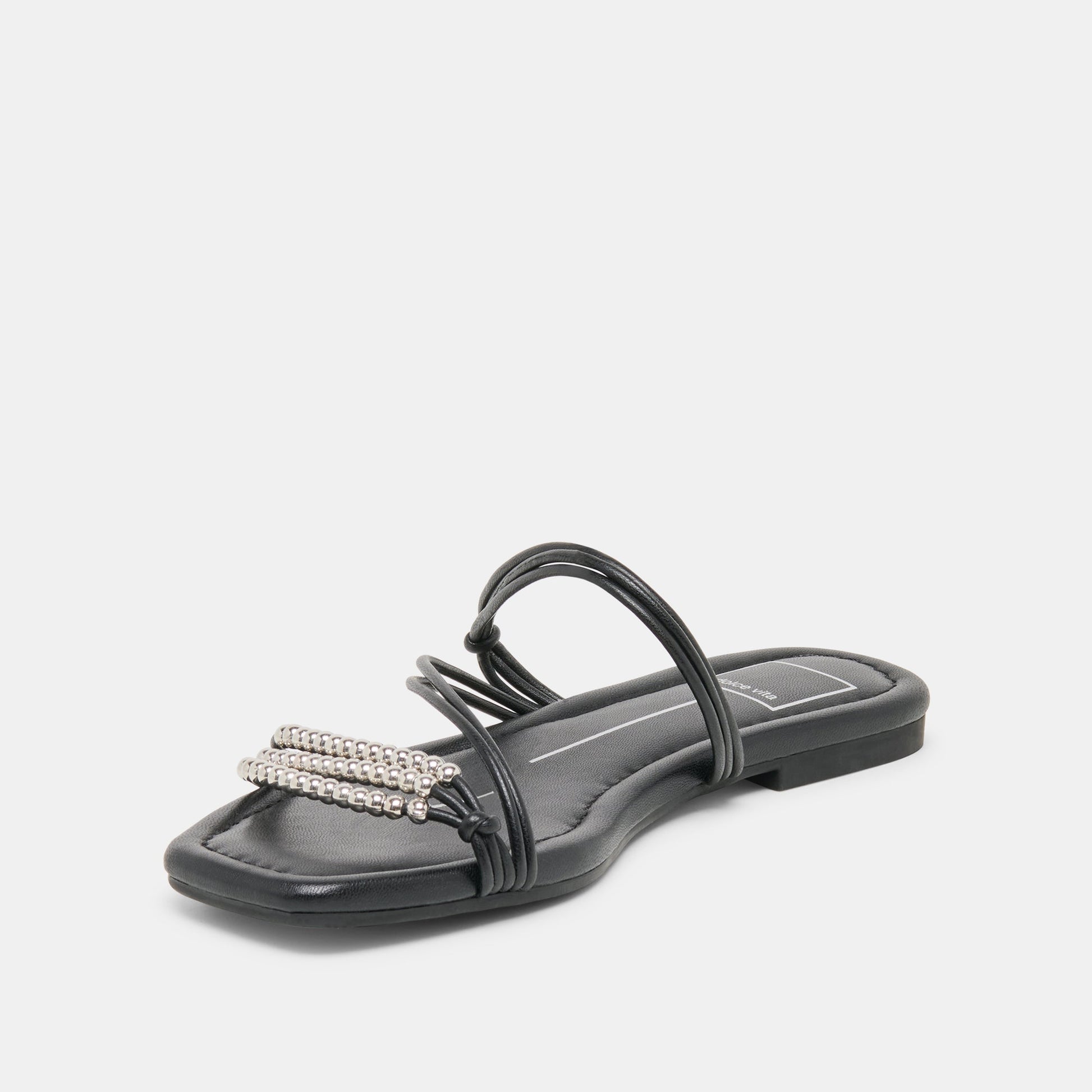 LYNDEE BEAD Black Stella Strappy Open-Toe Sandals