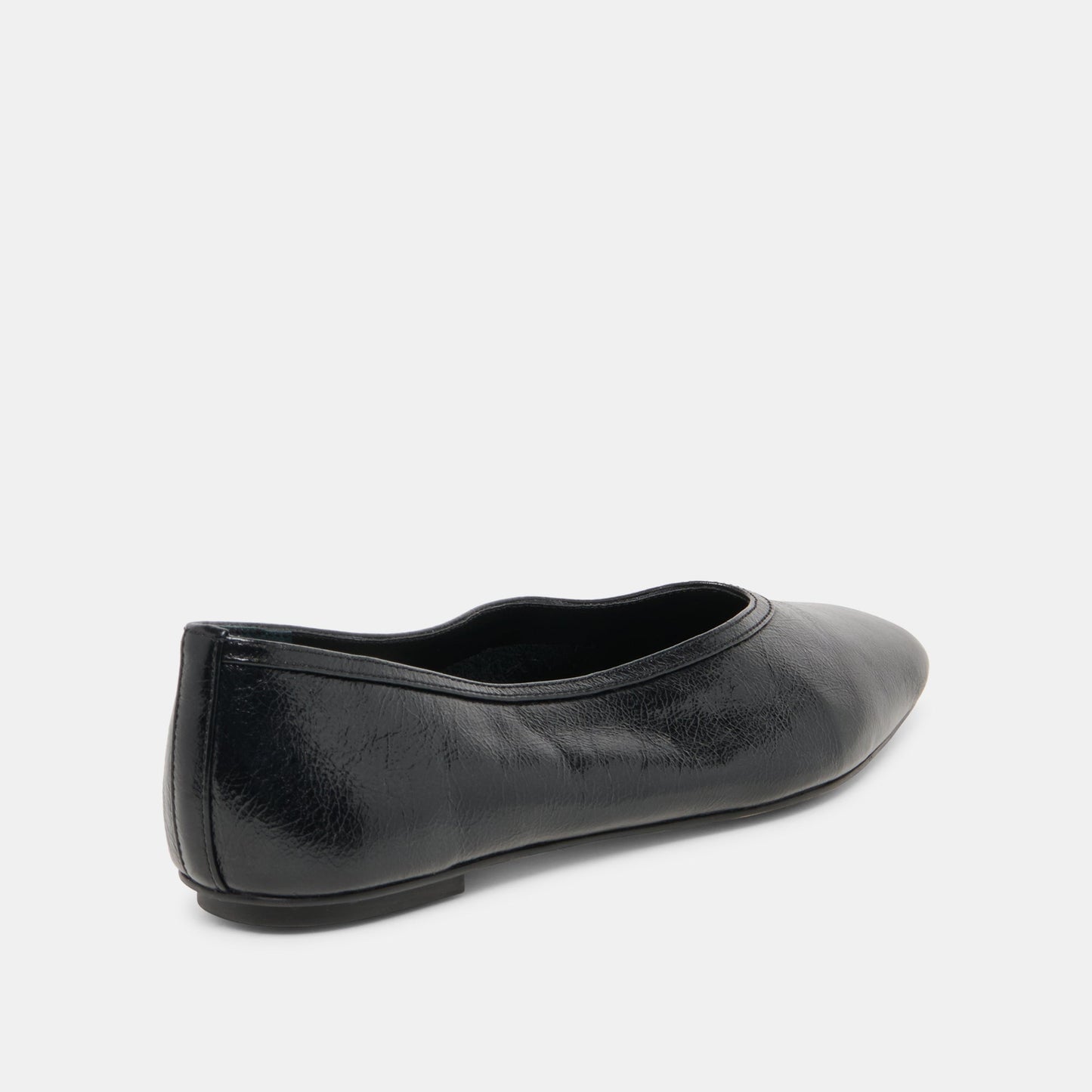 CARET Black Leather Pointed-Toe Ballet Flats