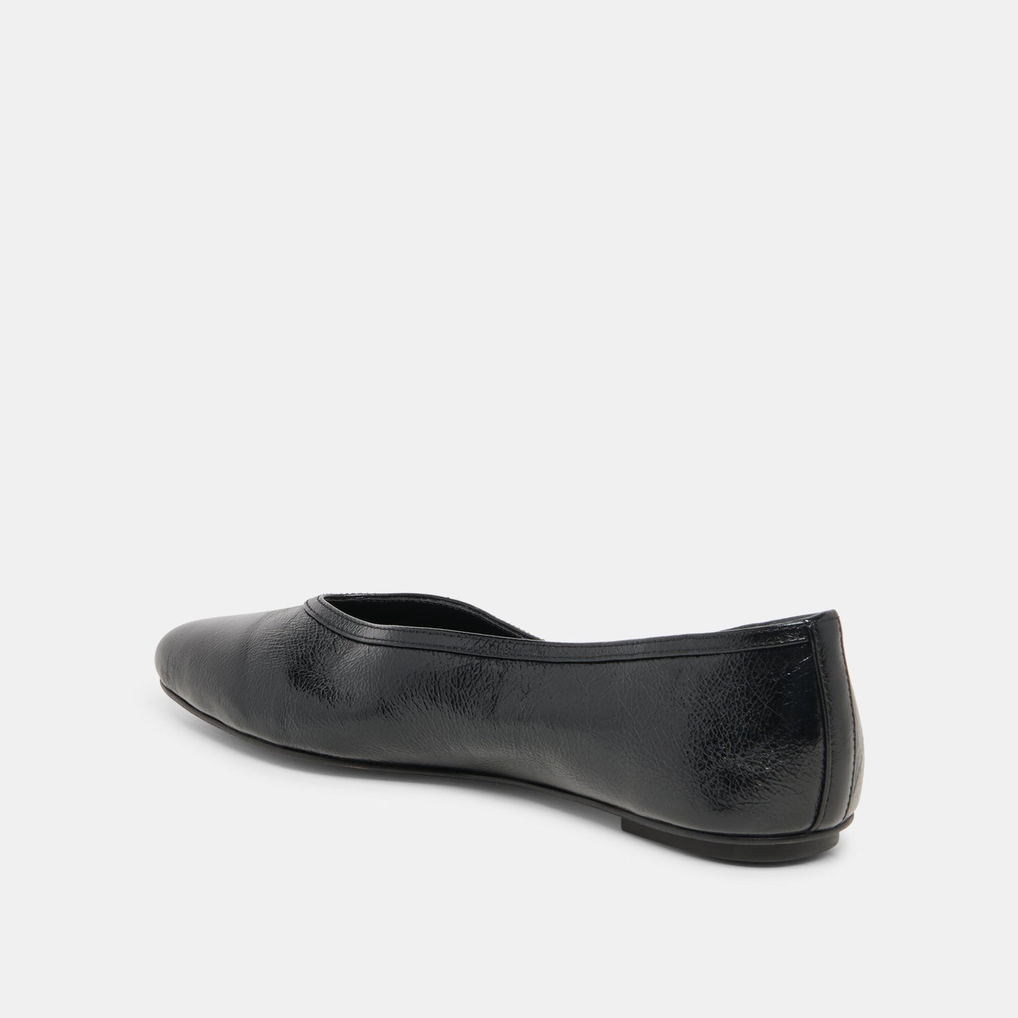 CARET Black Leather Pointed-Toe Ballet Flats