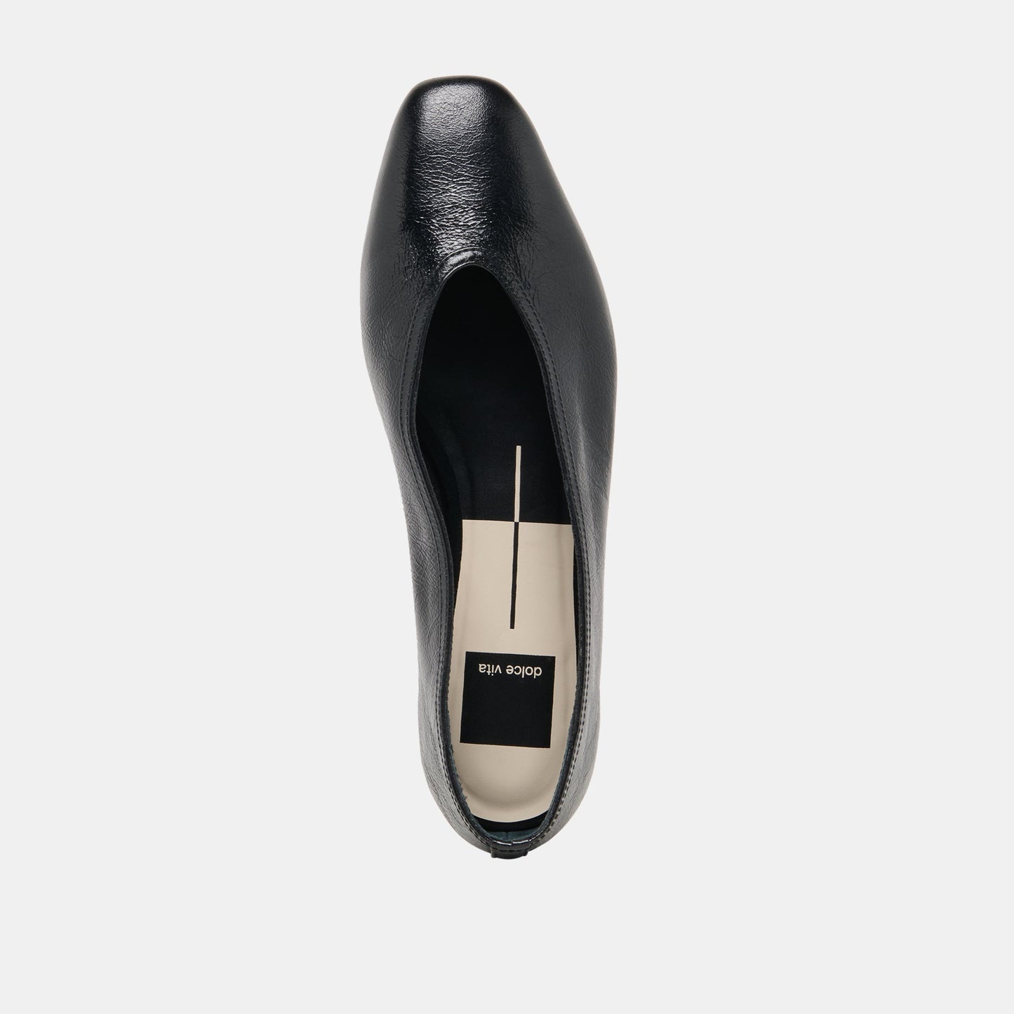 CARET Black Leather Pointed-Toe Ballet Flats