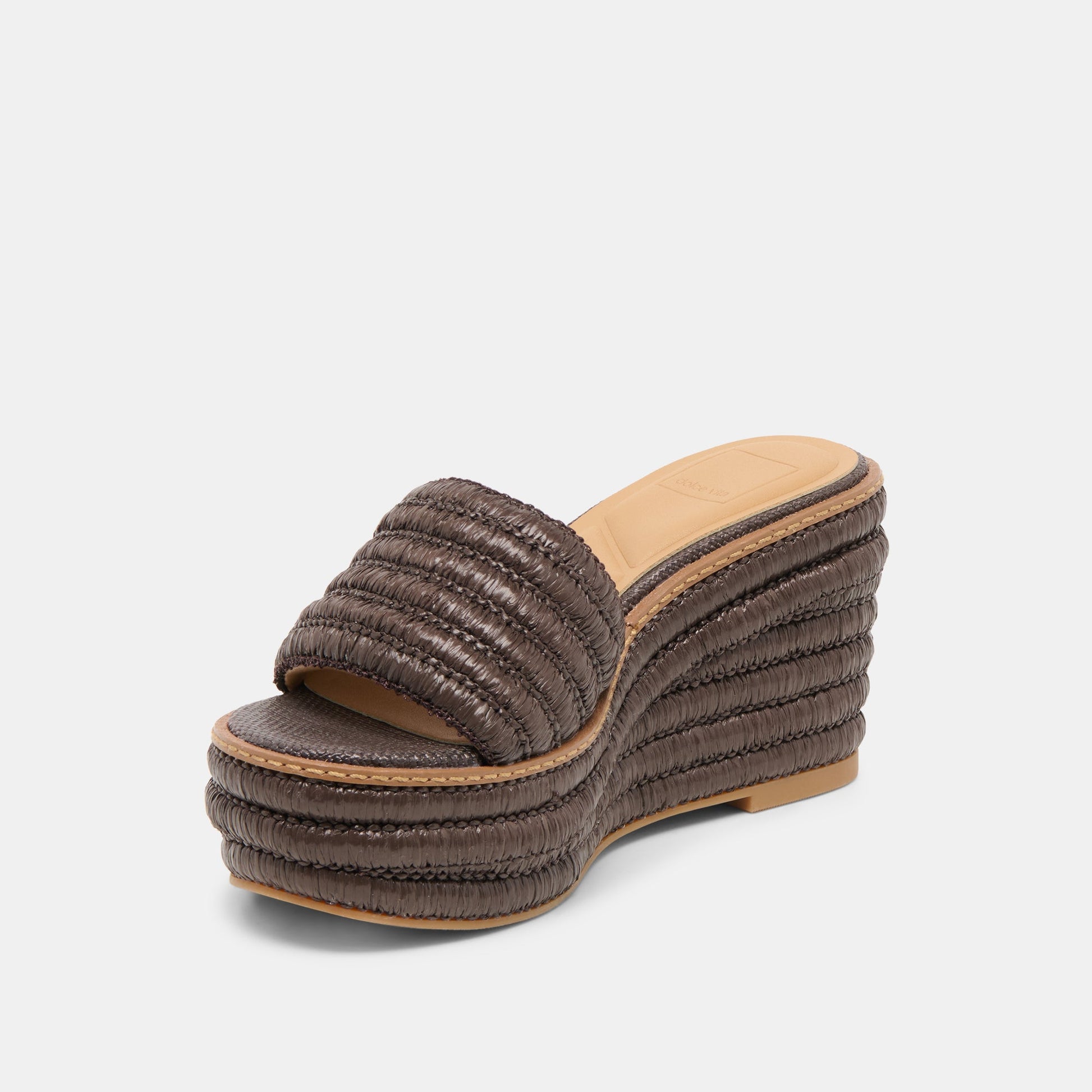 Throne Wide Chocolate Raffia Wedges