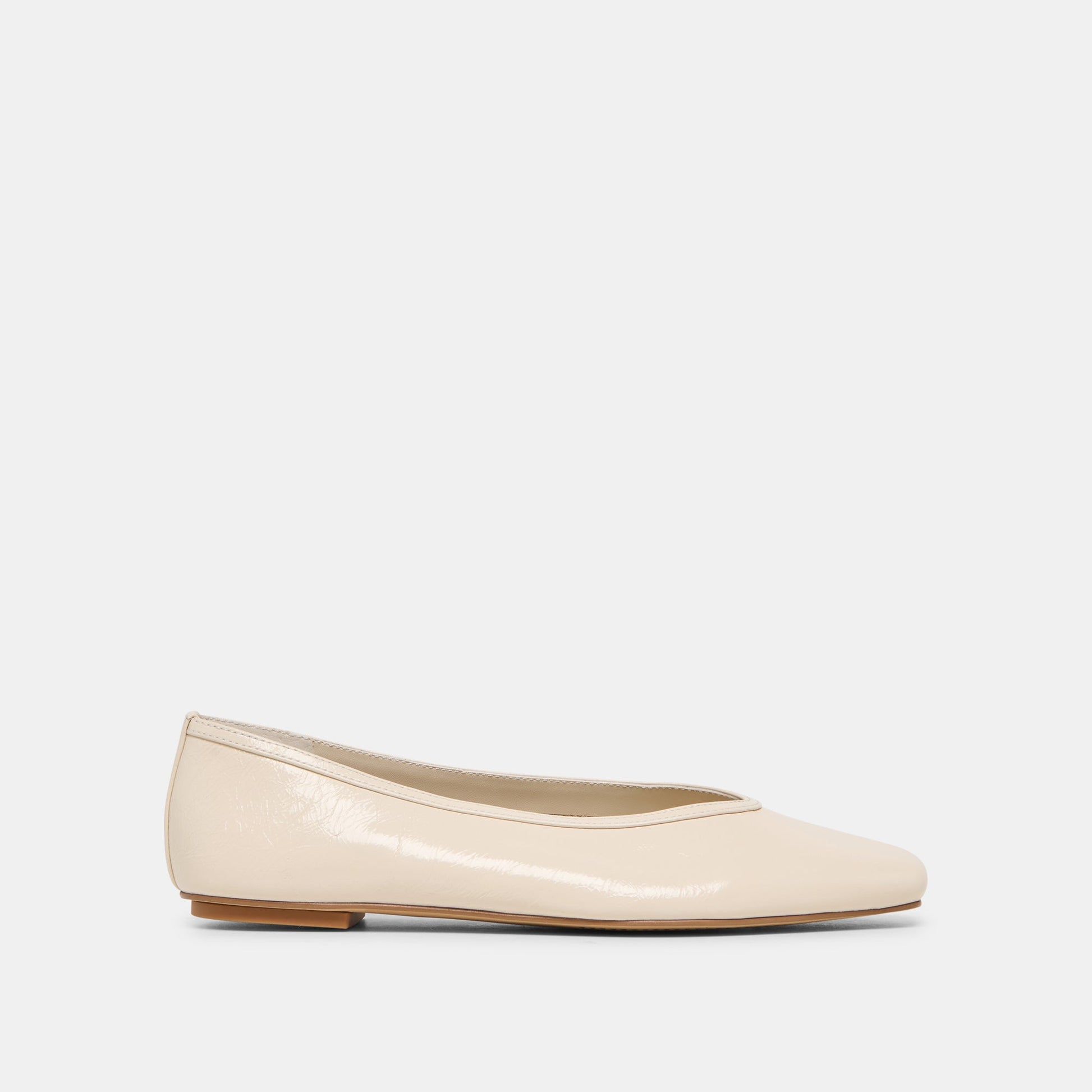 CARET Bone Leather Pointed-Toe Ballet Flats