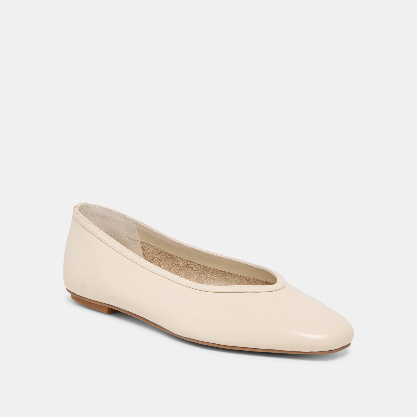 CARET Bone Leather Pointed-Toe Ballet Flats