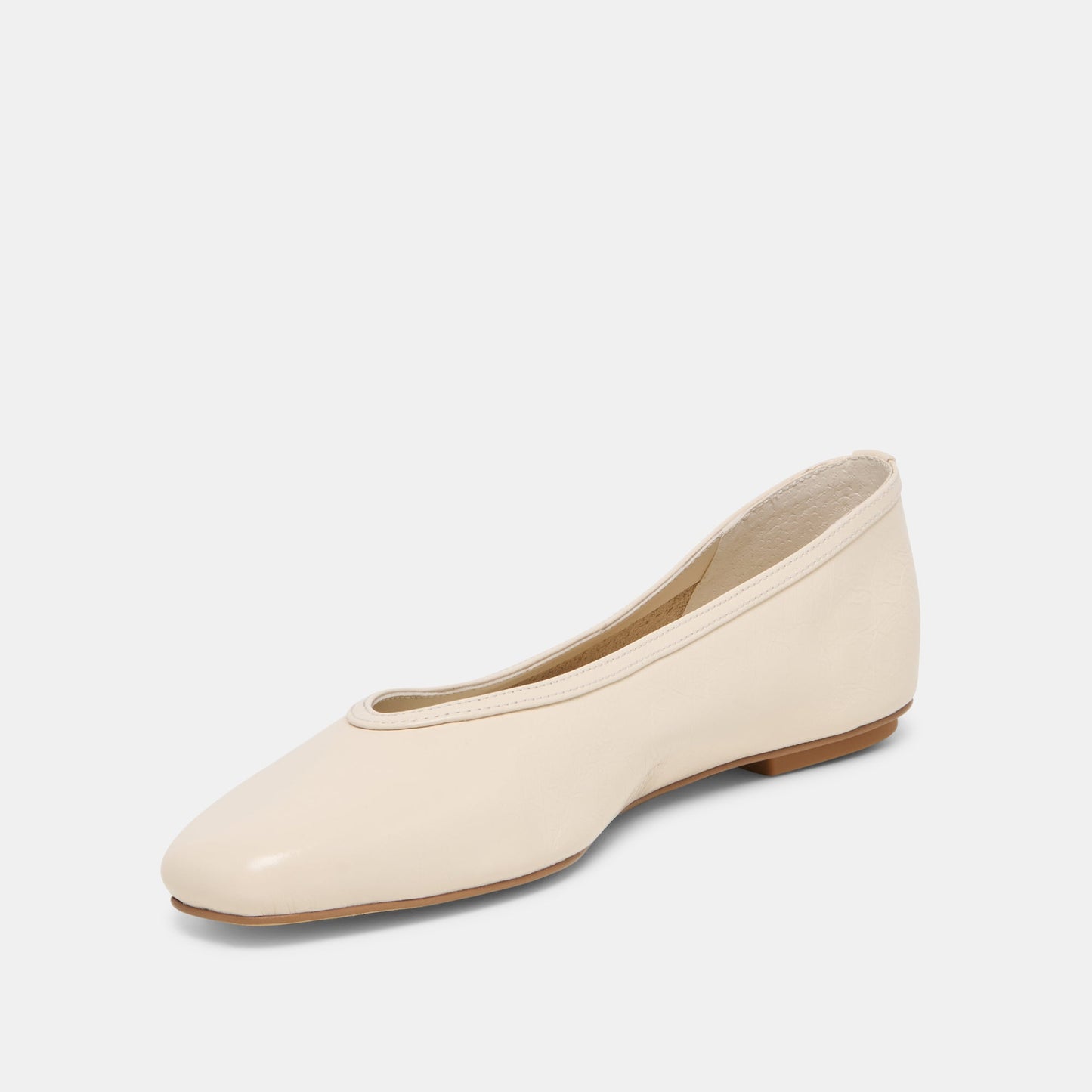 CARET Bone Leather Pointed-Toe Ballet Flats
