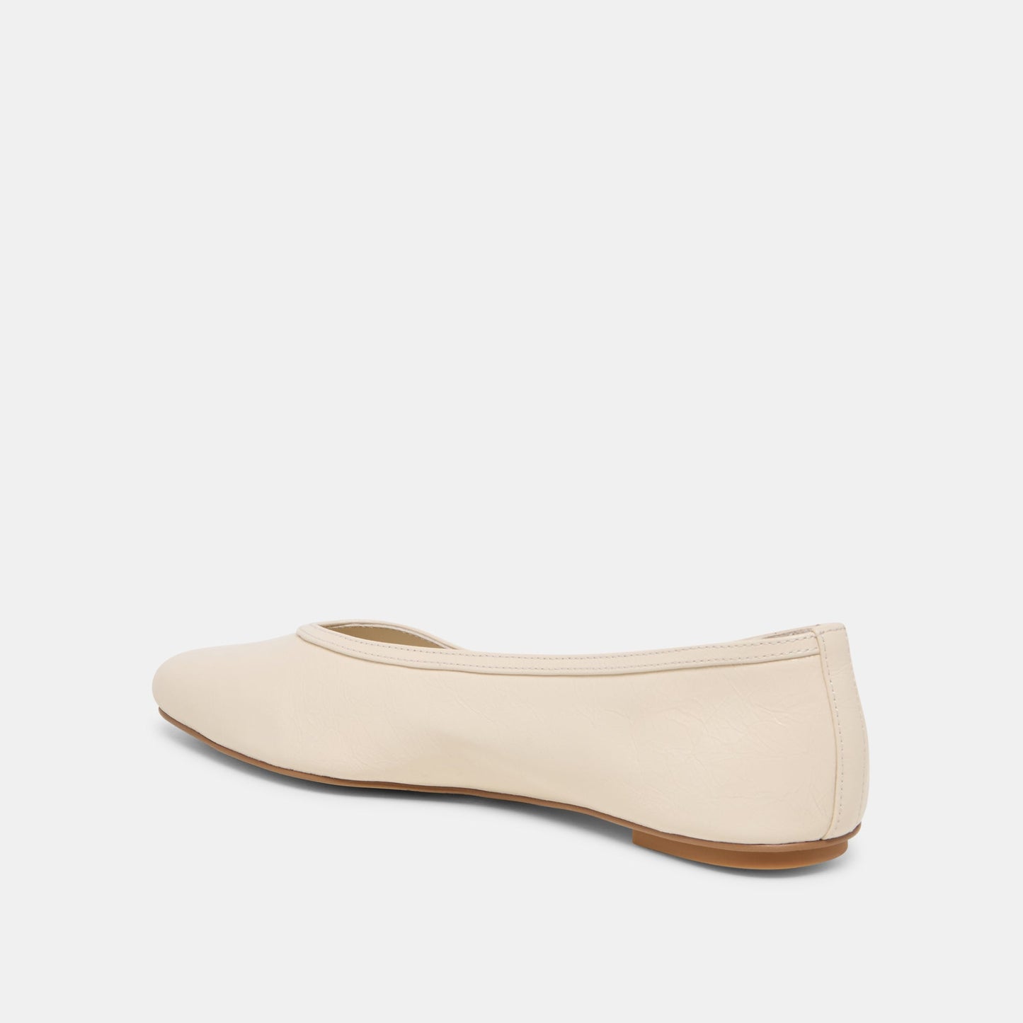 CARET Bone Leather Pointed-Toe Ballet Flats
