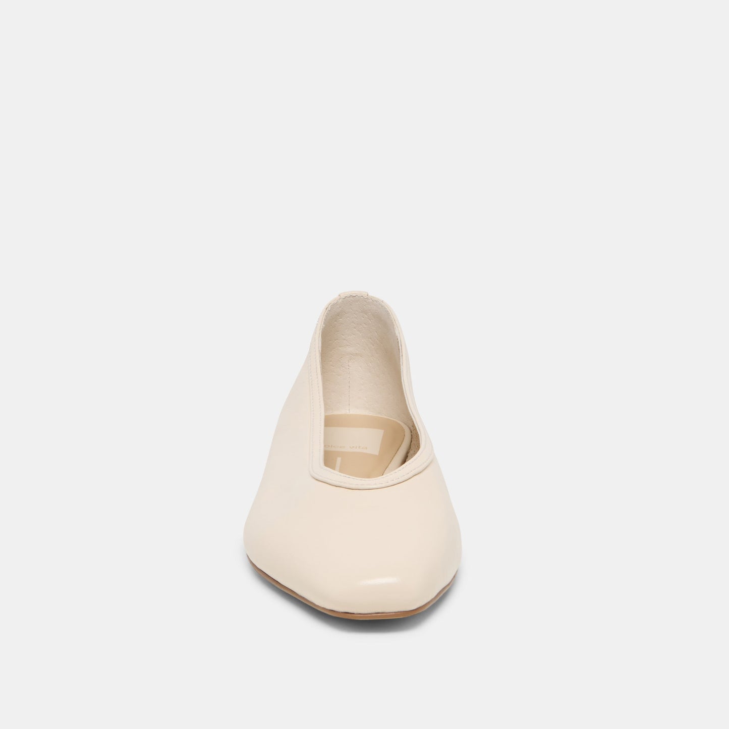 CARET Bone Leather Pointed-Toe Ballet Flats