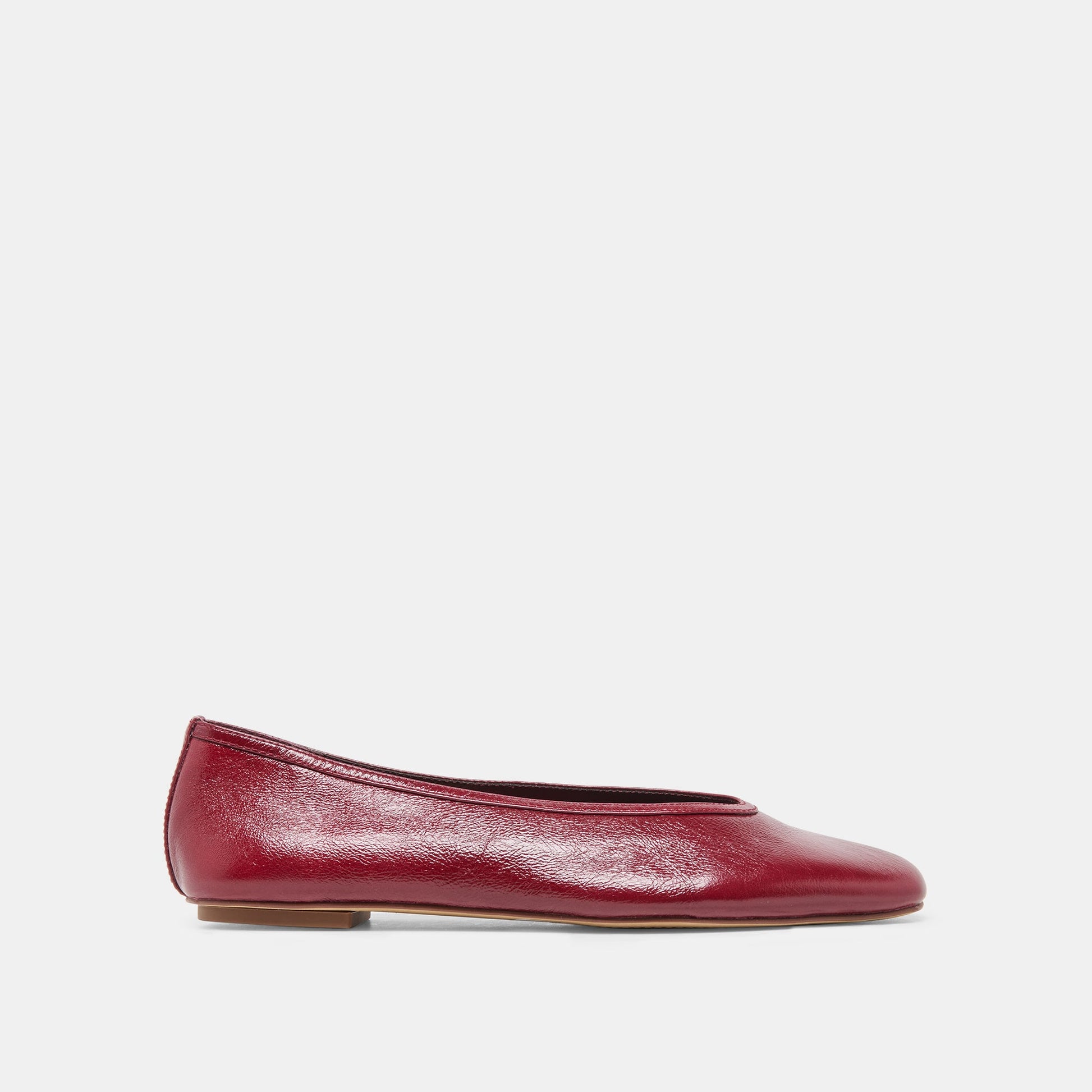 CARET Garnet Leather Pointed-Toe Ballet Flats