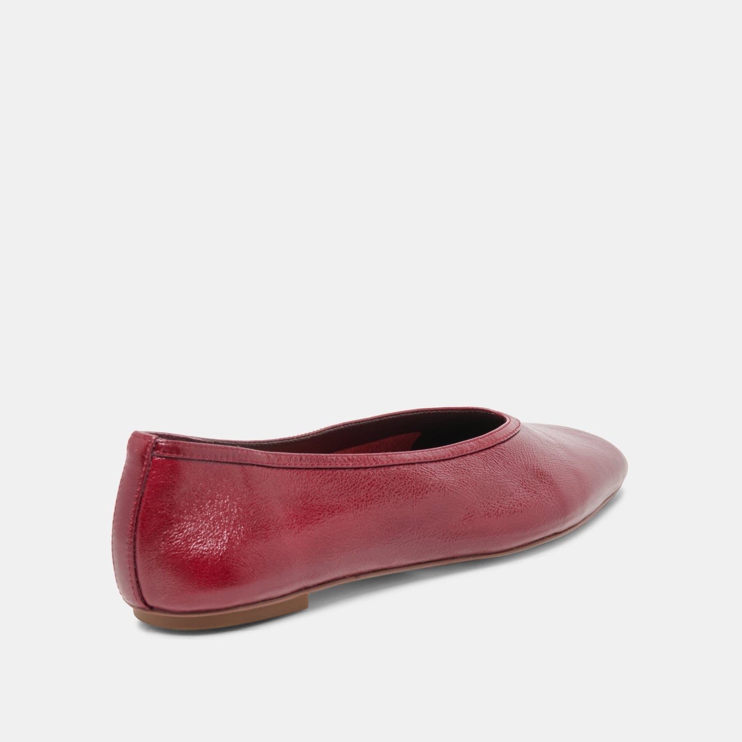 CARET Garnet Leather Pointed-Toe Ballet Flats
