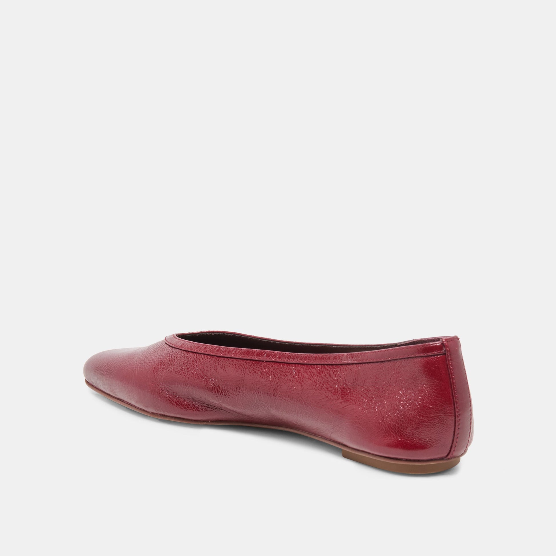CARET Garnet Leather Pointed-Toe Ballet Flats