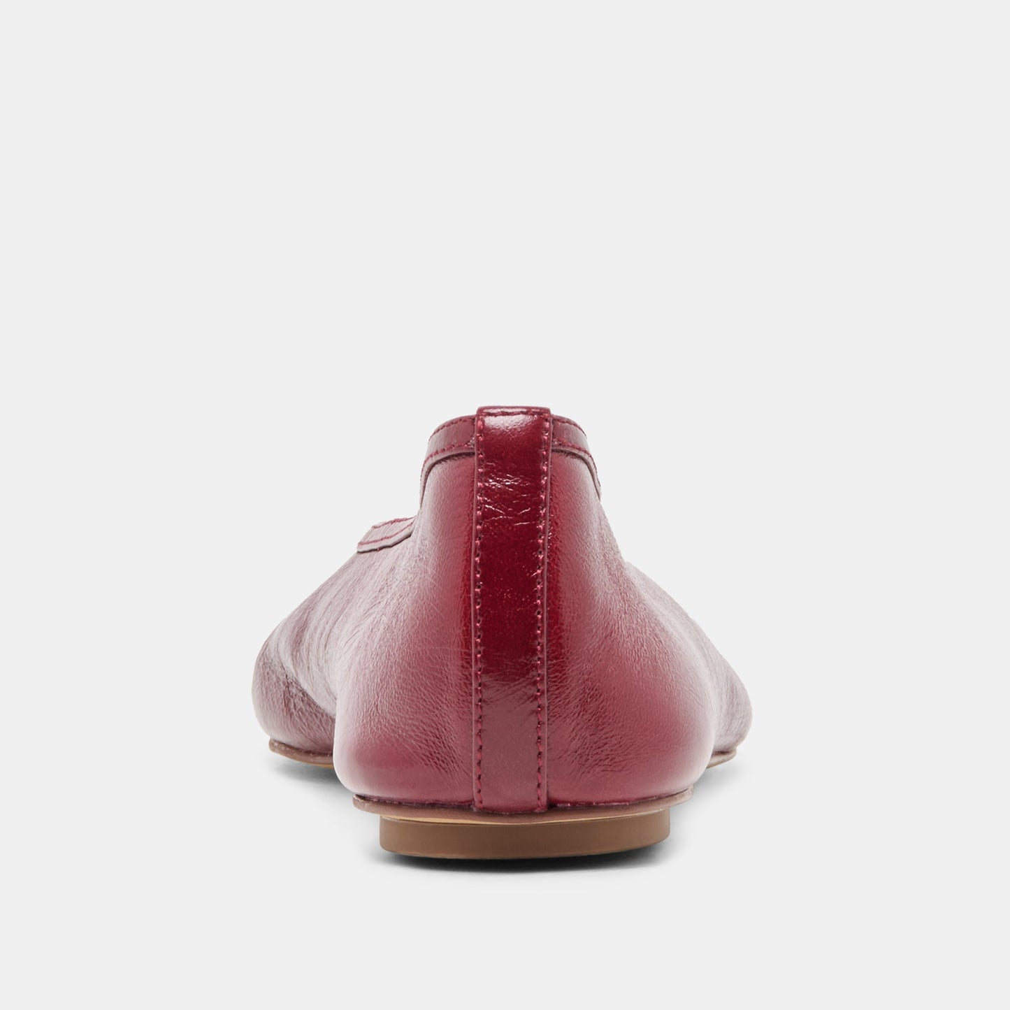CARET Garnet Leather Pointed-Toe Ballet Flats
