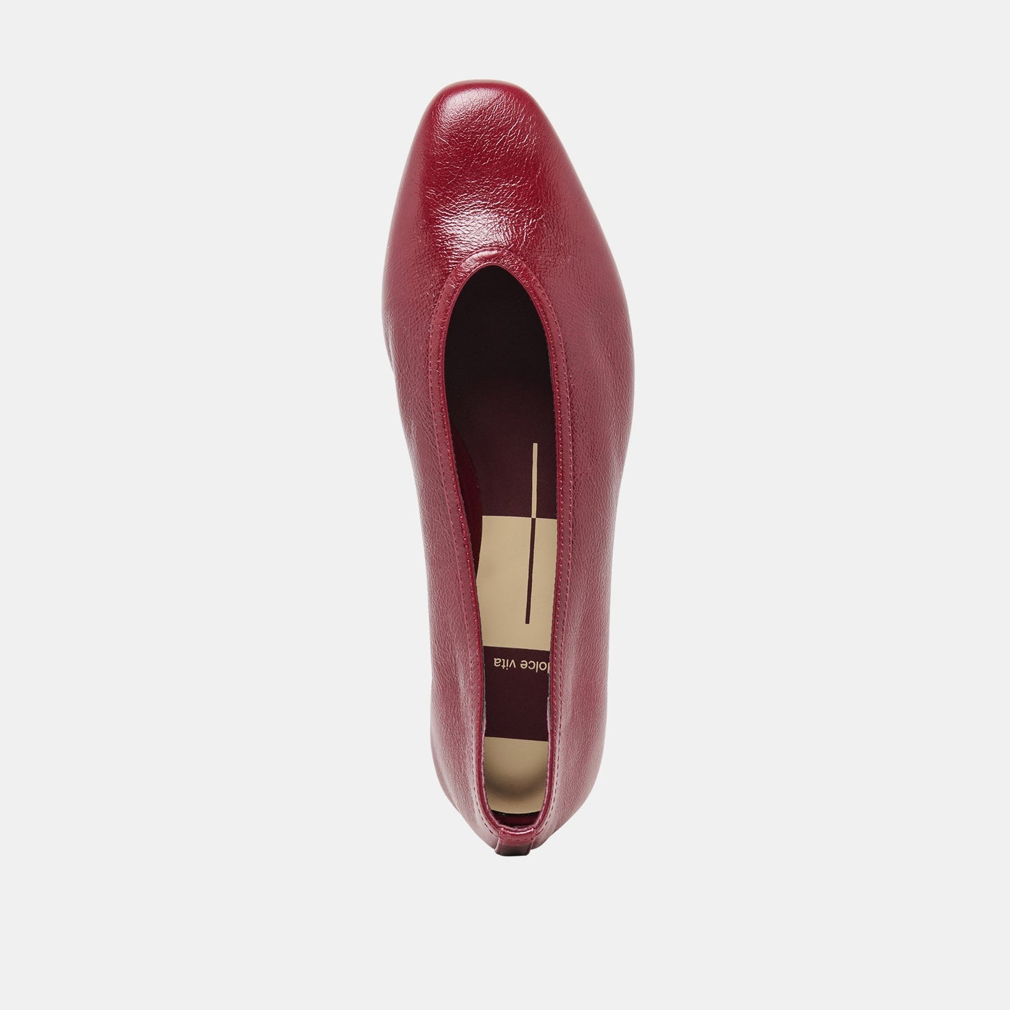 CARET Garnet Leather Pointed-Toe Ballet Flats