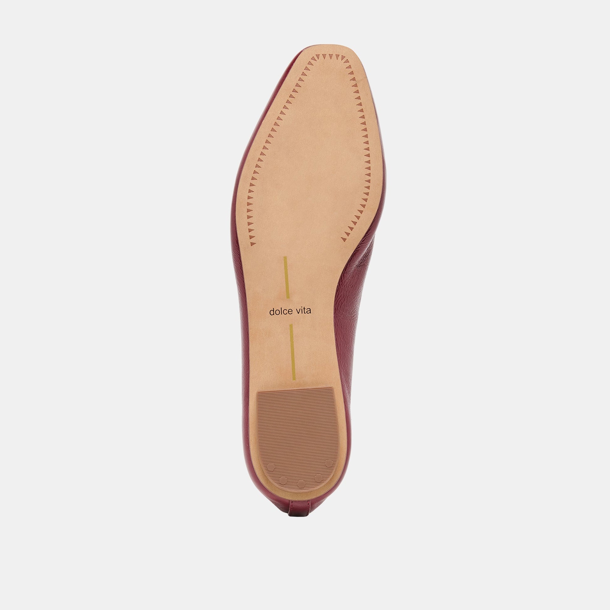 CARET Garnet Leather Pointed-Toe Ballet Flats