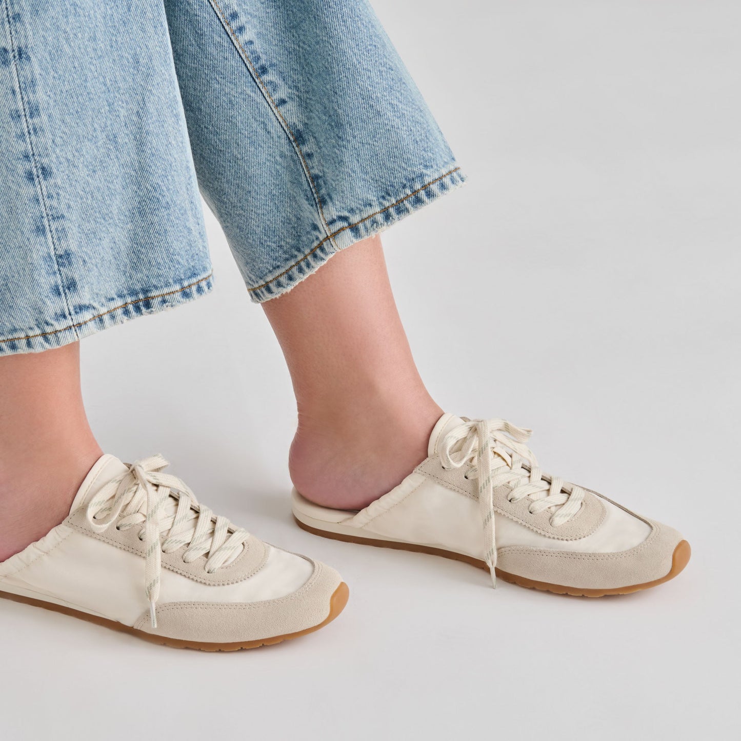 Daris White Nylon Sneakers
