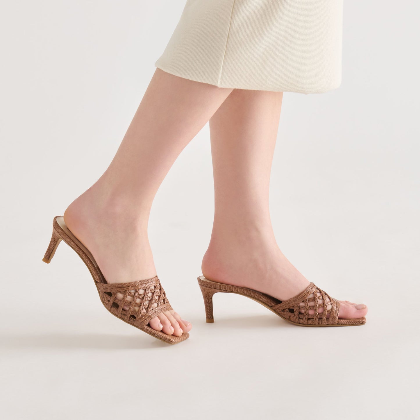 Bowen Cognac Raffia Heels