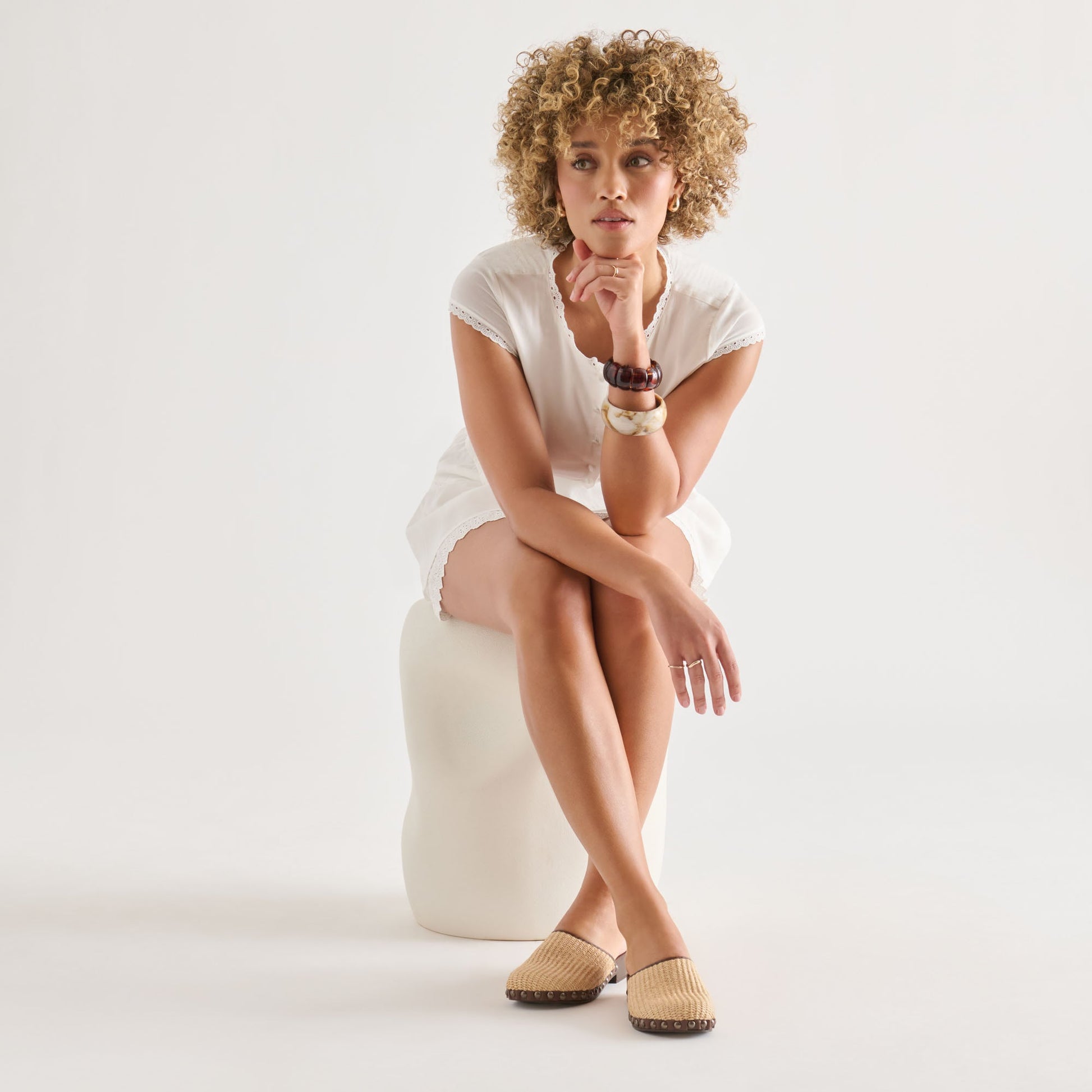 Alanis Lt Natural Raffia Flats