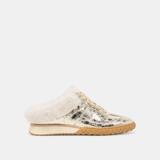 Izzey Plush Platinum Leather Sneakers