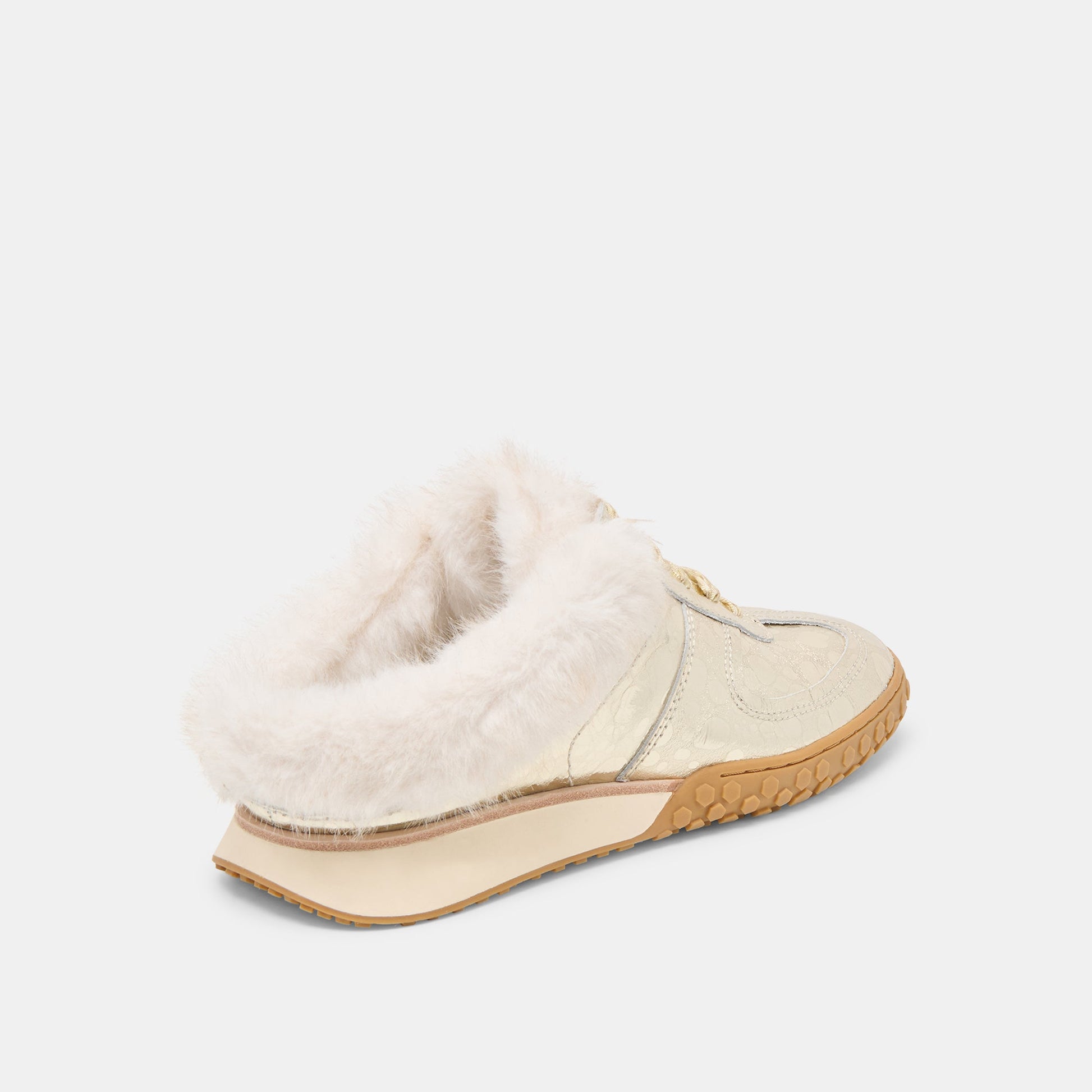 Izzey Plush Platinum Leather Sneakers