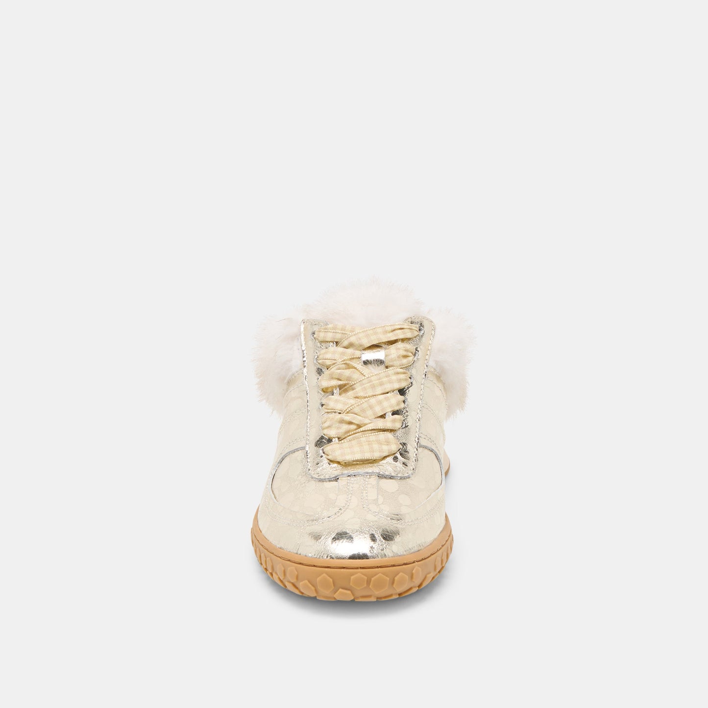 Izzey Plush Platinum Leather Sneakers