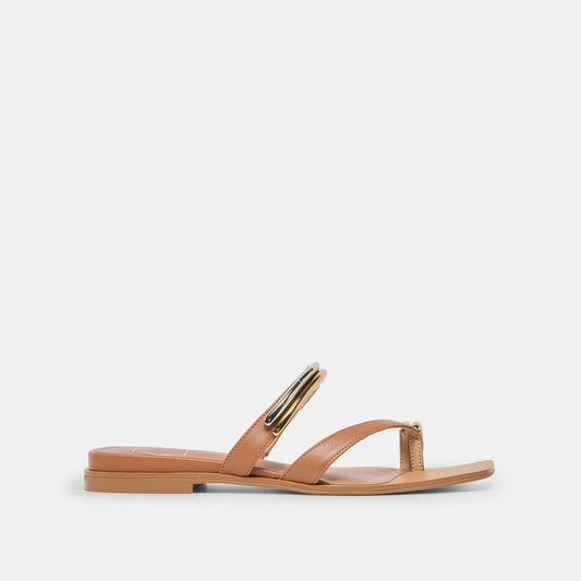 Tarina Caramel Leather Sandals