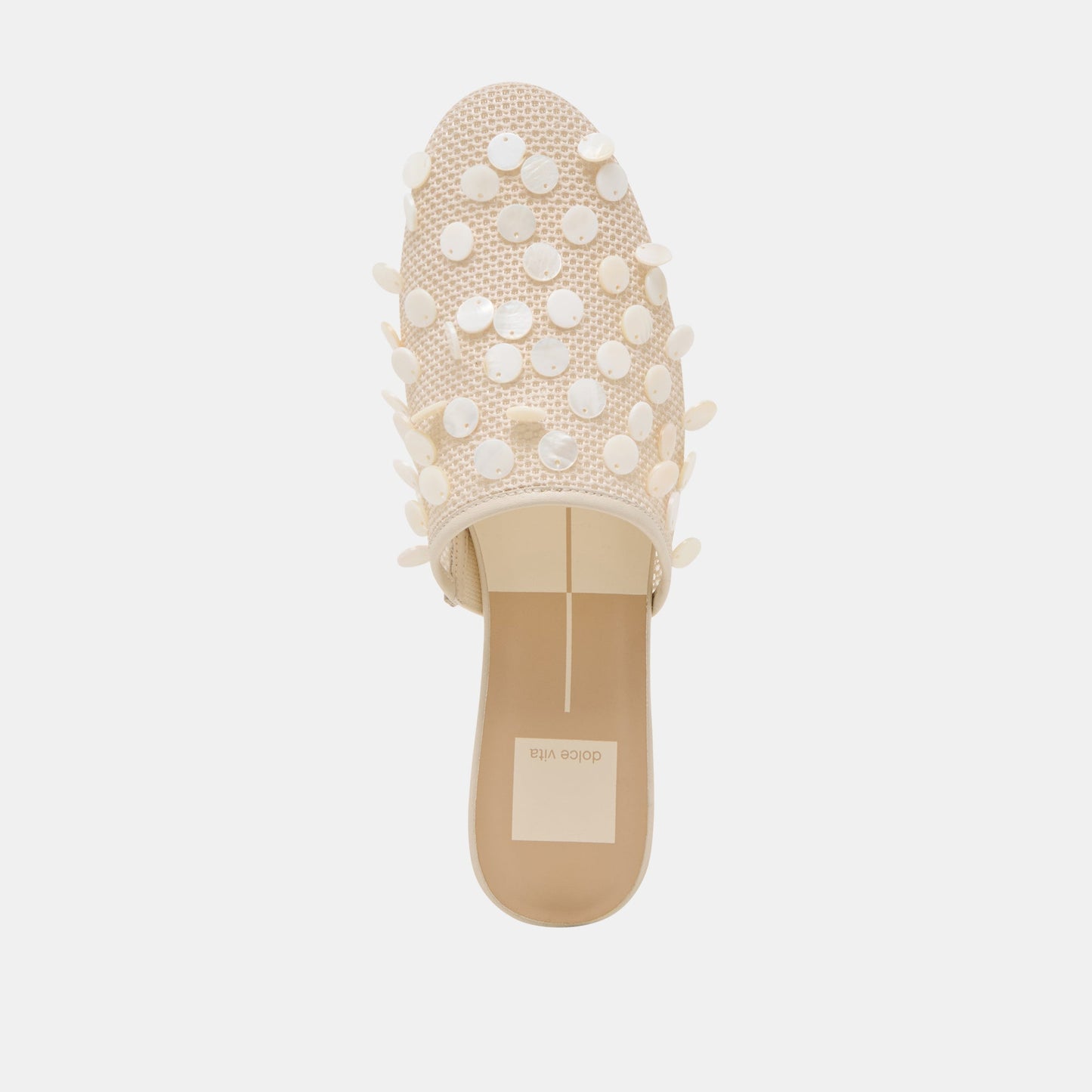 Rova Bead Ivory Disc Mesh Flats