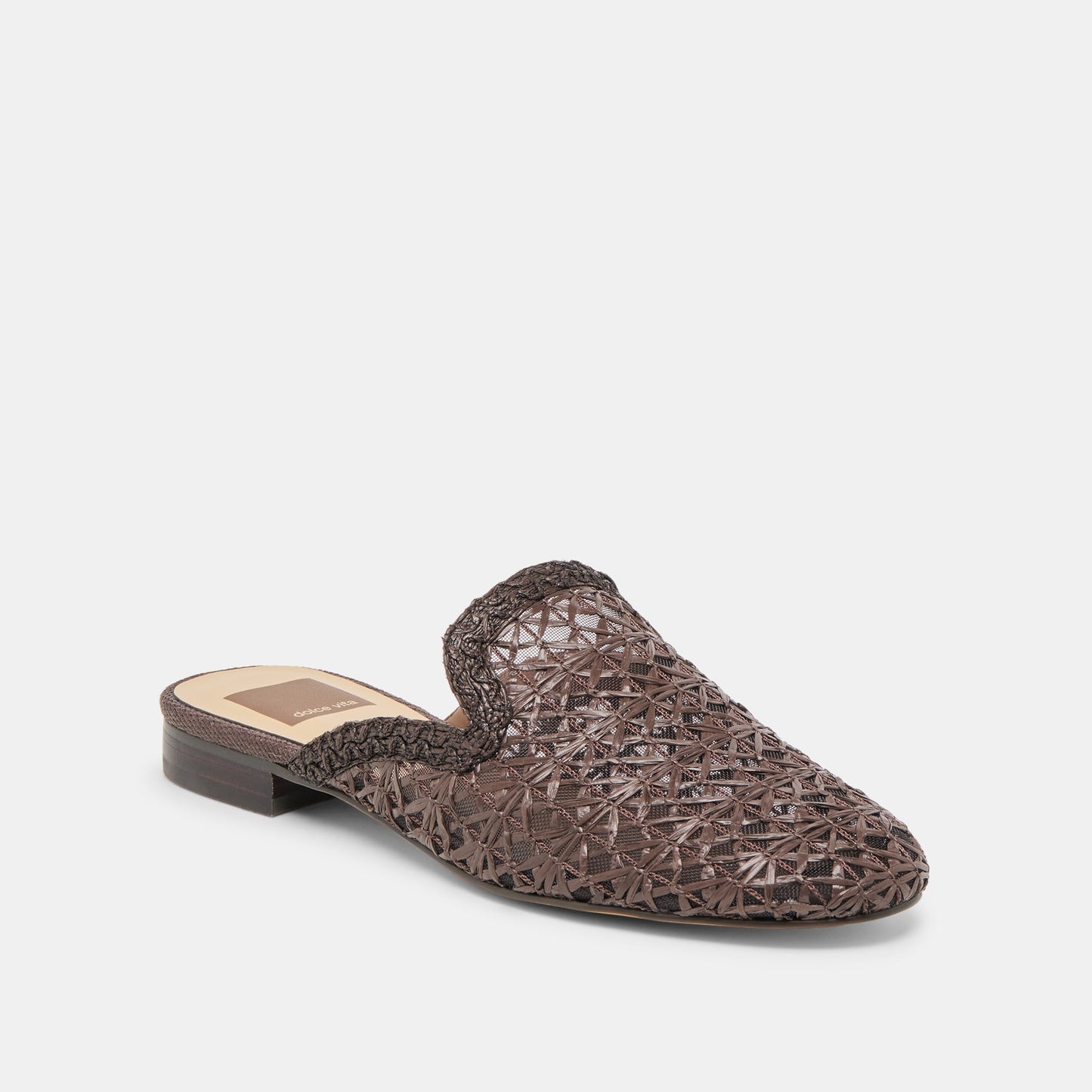 Kirt Chocolate Cross Hatch Raffia Flats