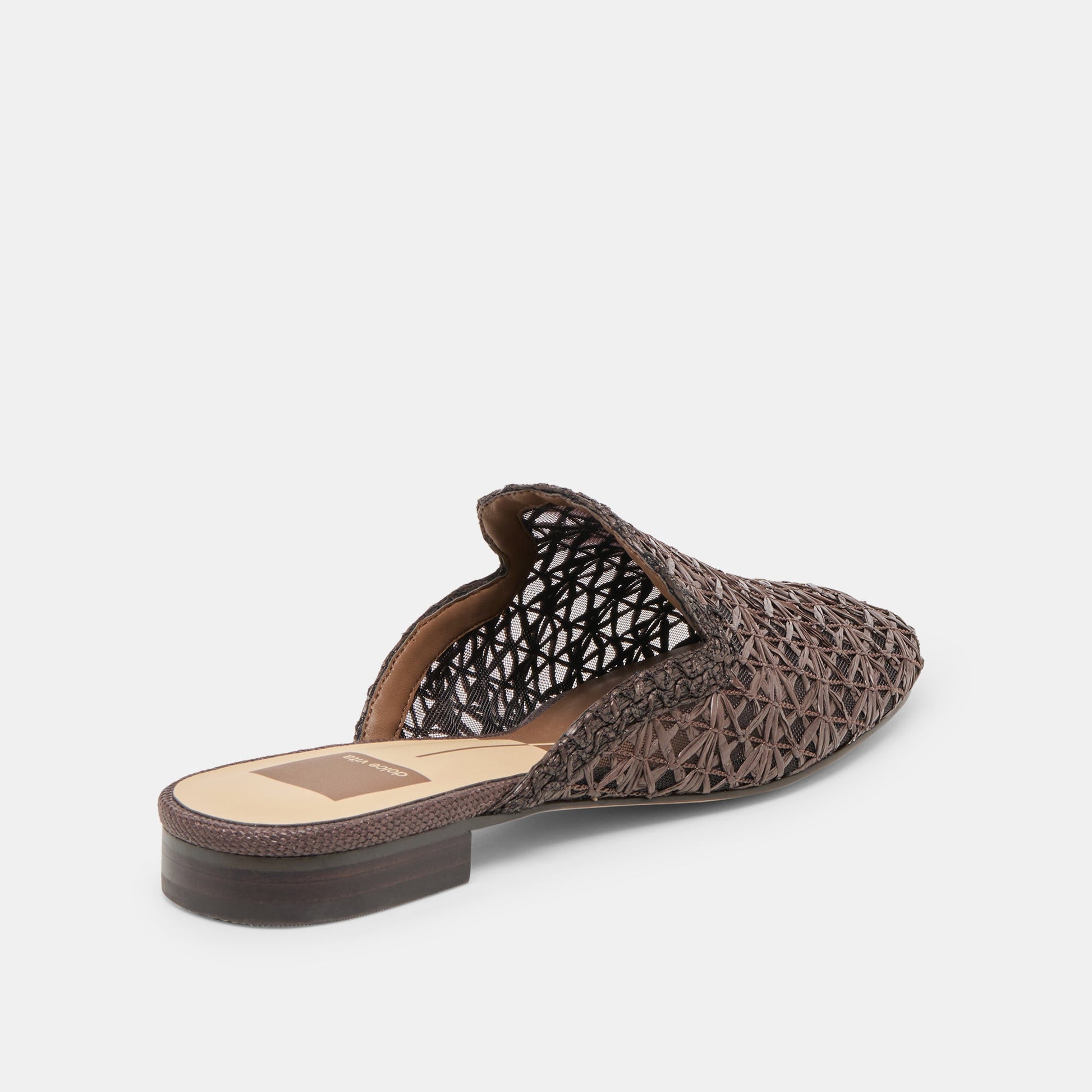 Kirt Chocolate Cross Hatch Raffia Flats