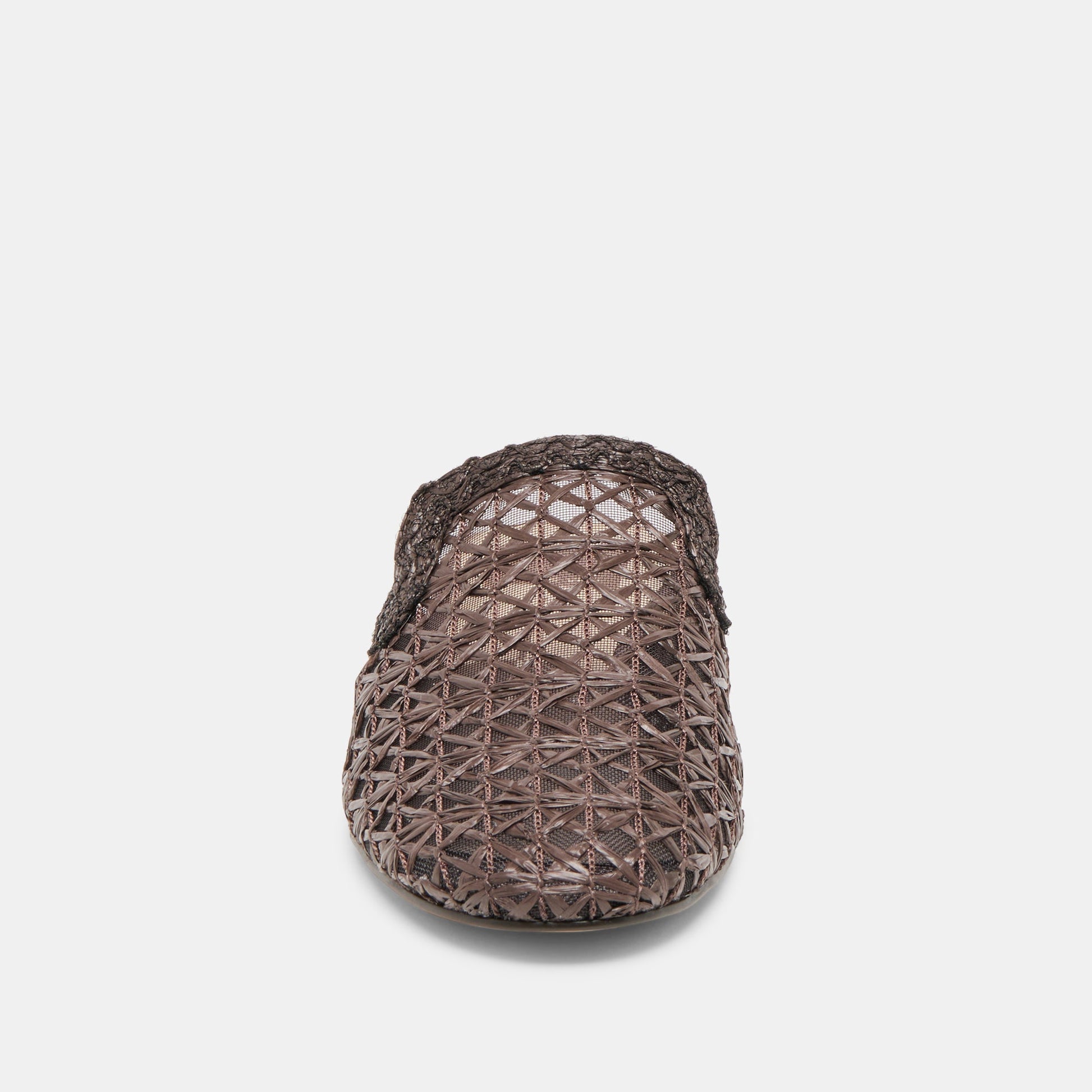 Kirt Chocolate Cross Hatch Raffia Flats