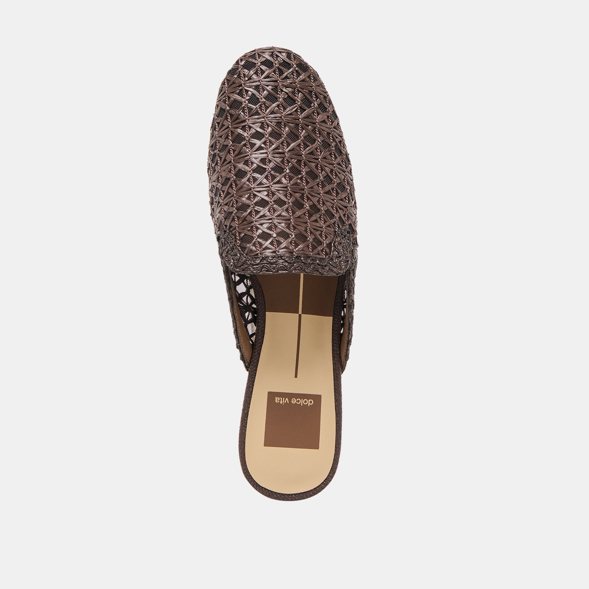 Kirt Chocolate Cross Hatch Raffia Flats