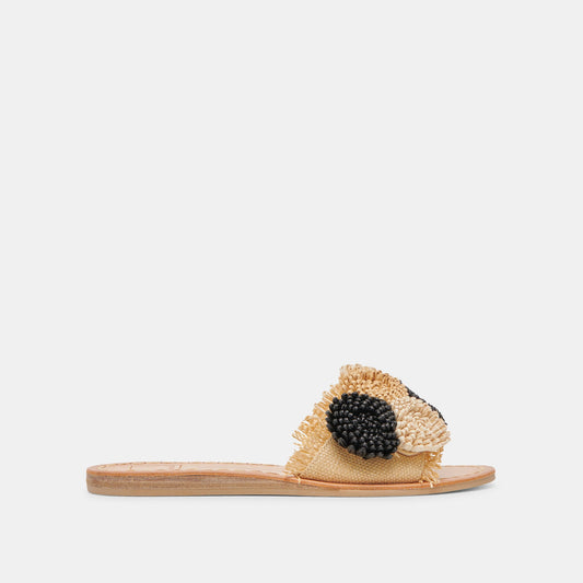 DANELA SANDALS BLACK NATURAL RAFFIA
 – Dolce Vita