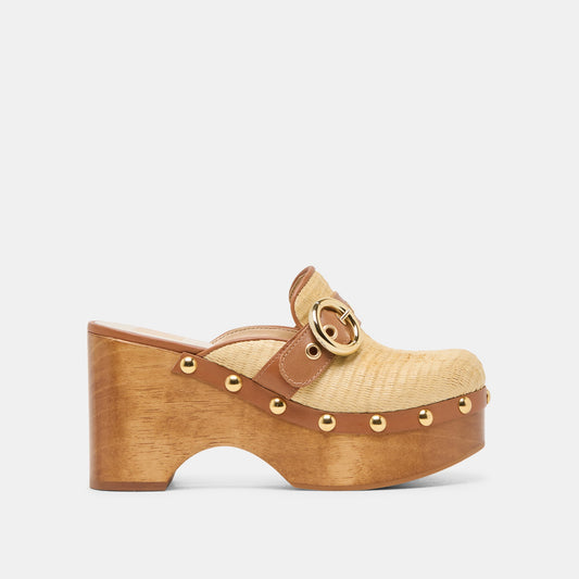 Debrah Lt Natural Raffia Clogs